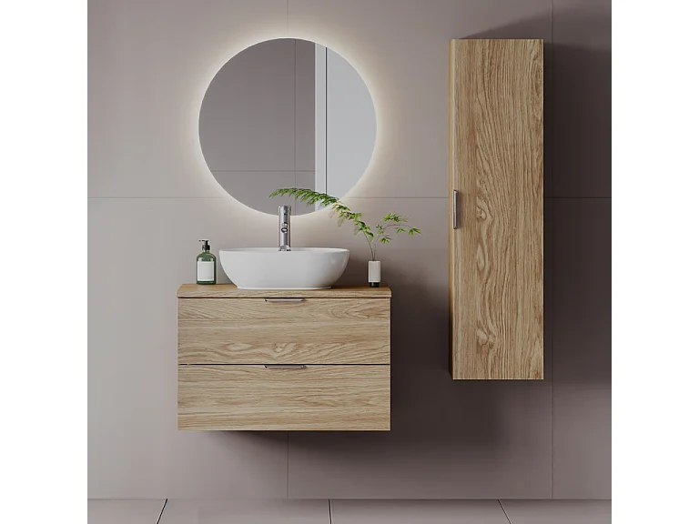 Meuble sous-vasque 80cm plan de toilette Astrid Bois