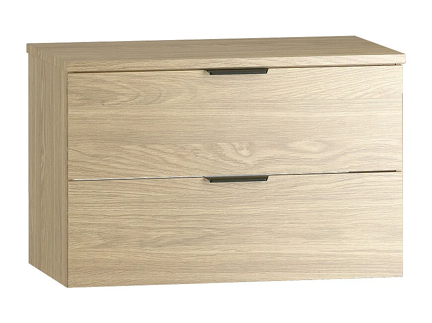 Badrumsset 80 cm, skåp med bänkskiva i oljad ek, Pile