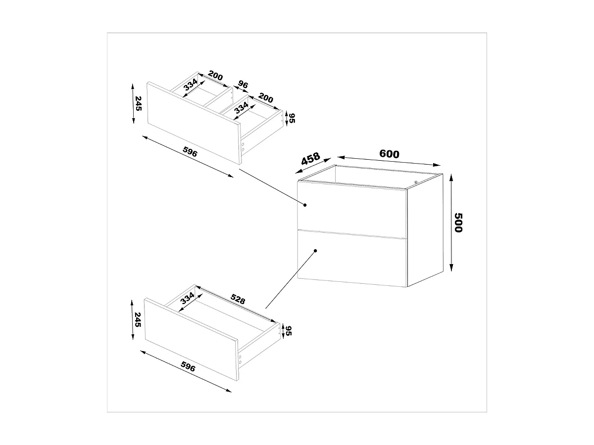Waschtischunterschrank 60cm Viggo Holz