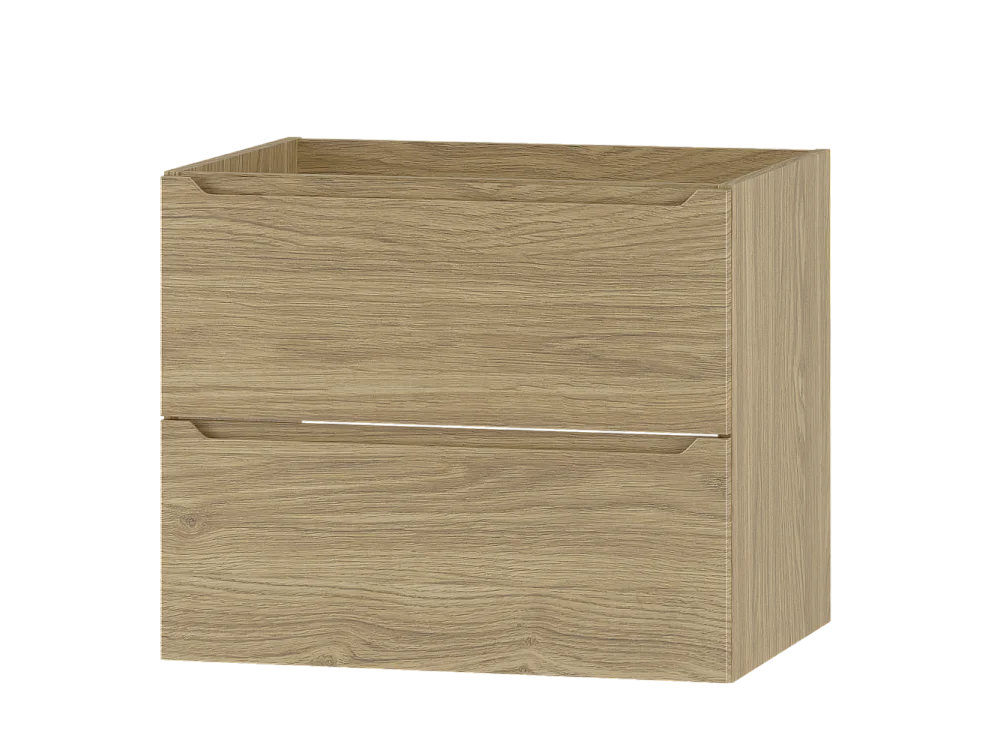 Meuble sous lavabo 60 cm 2 tiroirs Chêne huilé Etna
