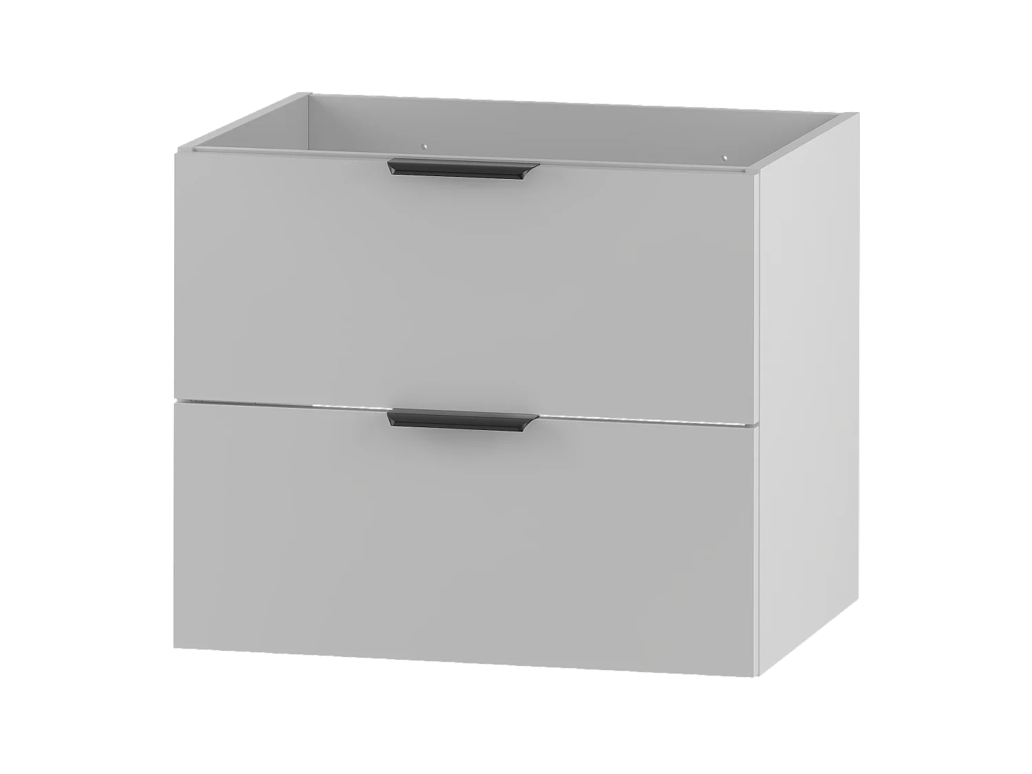 Weißer Waschbeckenunterschrank 60 cm, 2 Schubladen, Pile