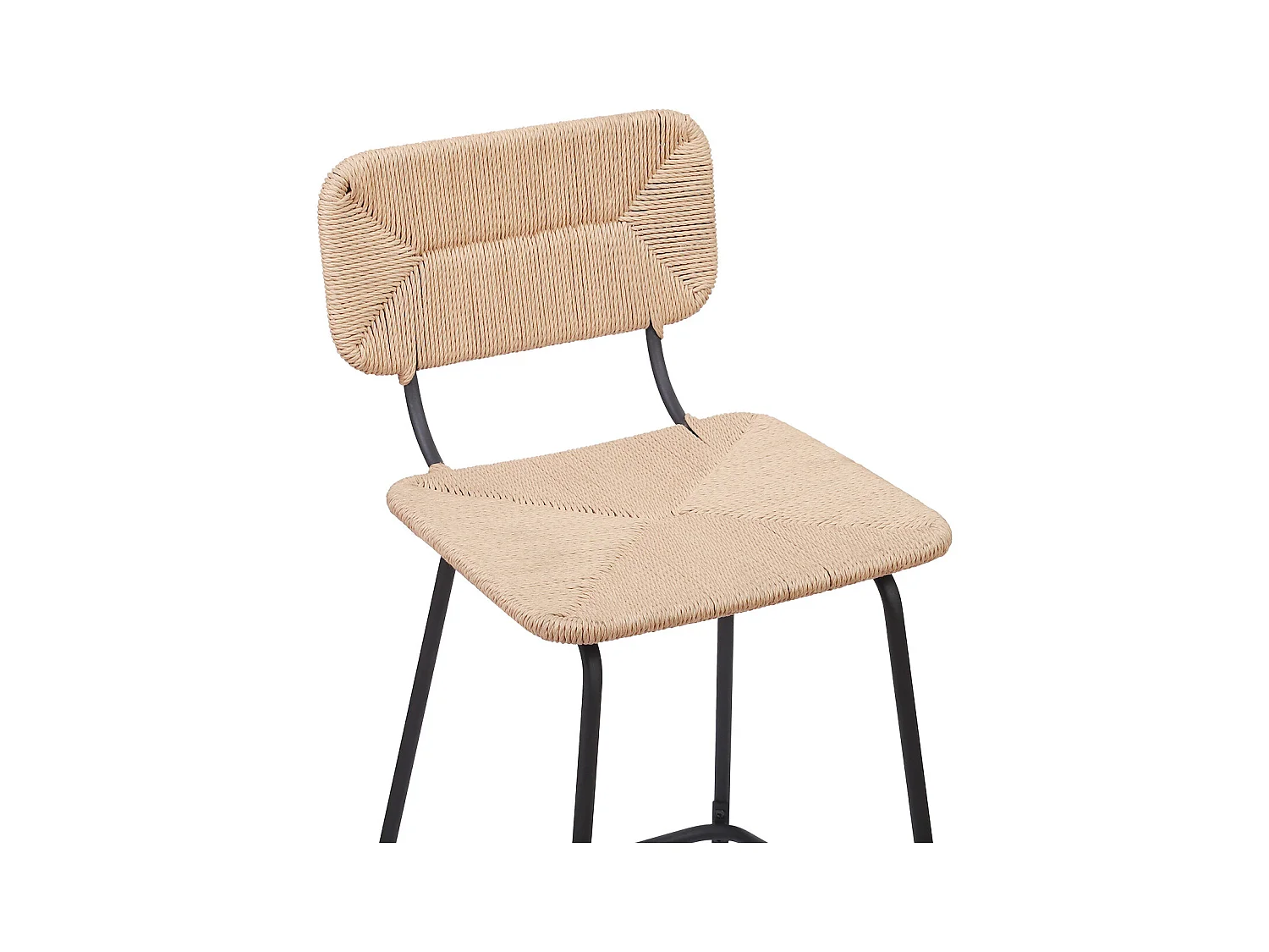 Set di sgabelli da bar e isola in metallo con seduta in rattan 65 cm NEMA