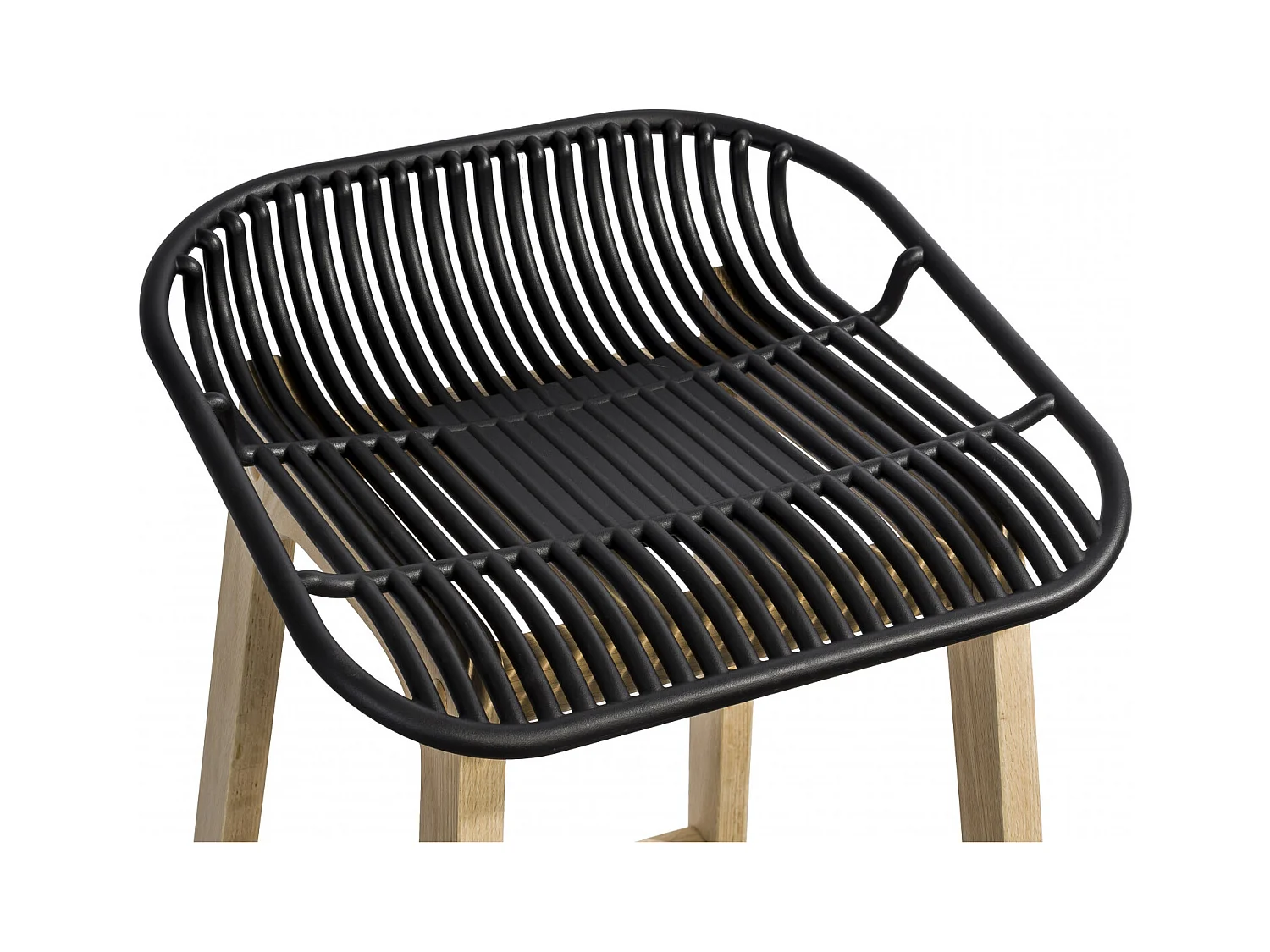 Set di sedie da bar e isola in rovere MALMO da 65 cm con seduta in plastica