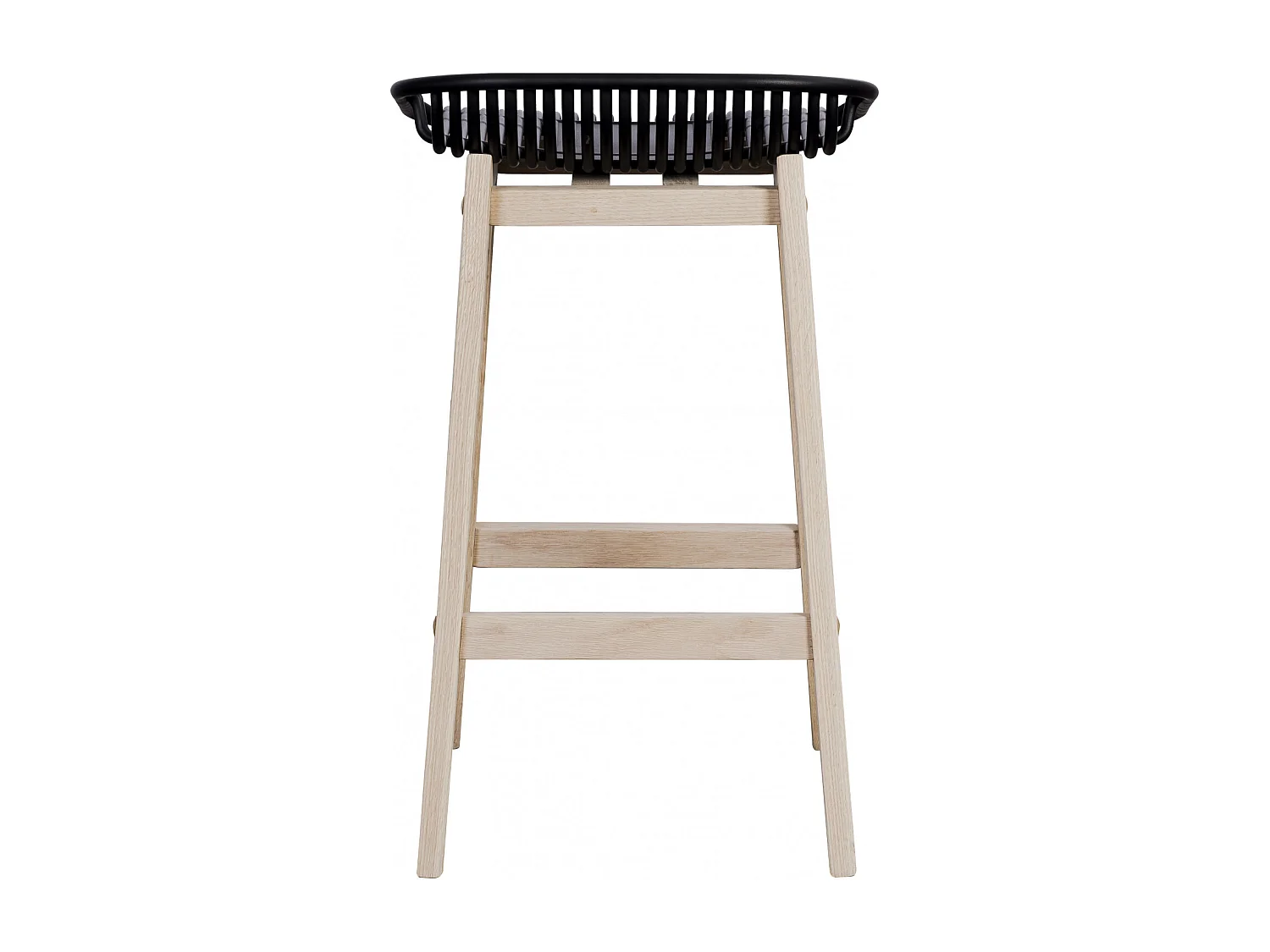 Conjunto de sillas de isla y bar MALMO de roble de 65 cm con asiento de plástico