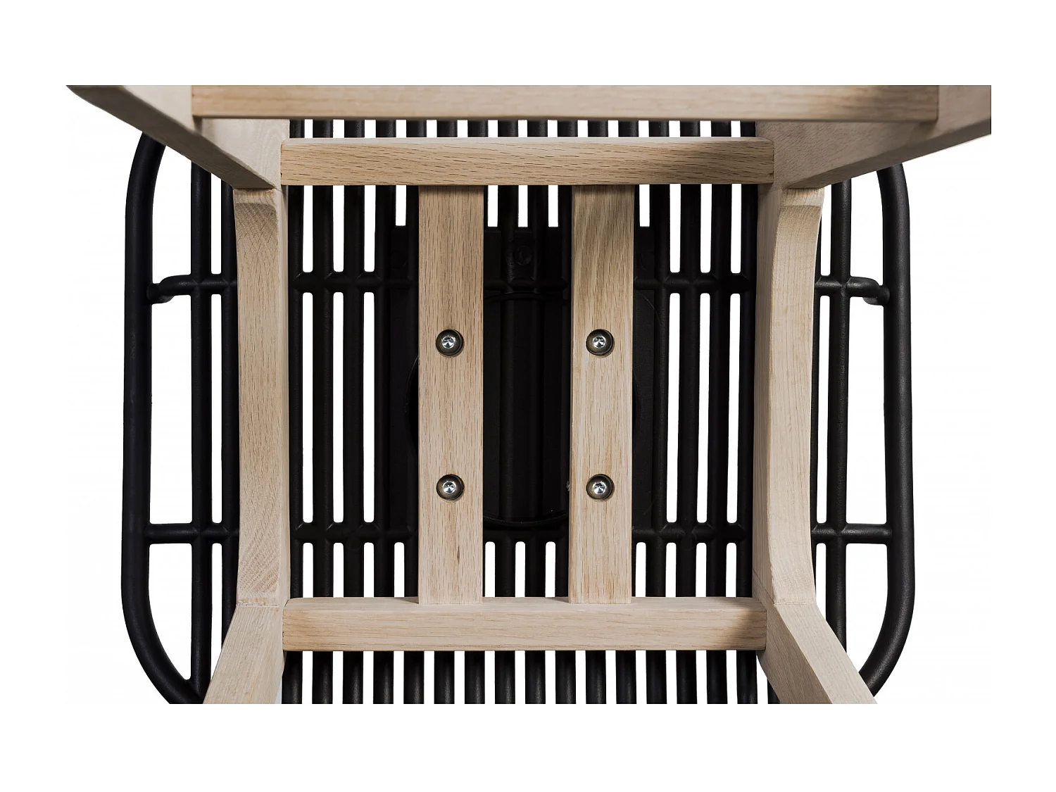 Conjunto de sillas de isla y bar MALMO de roble de 65 cm con asiento de plástico