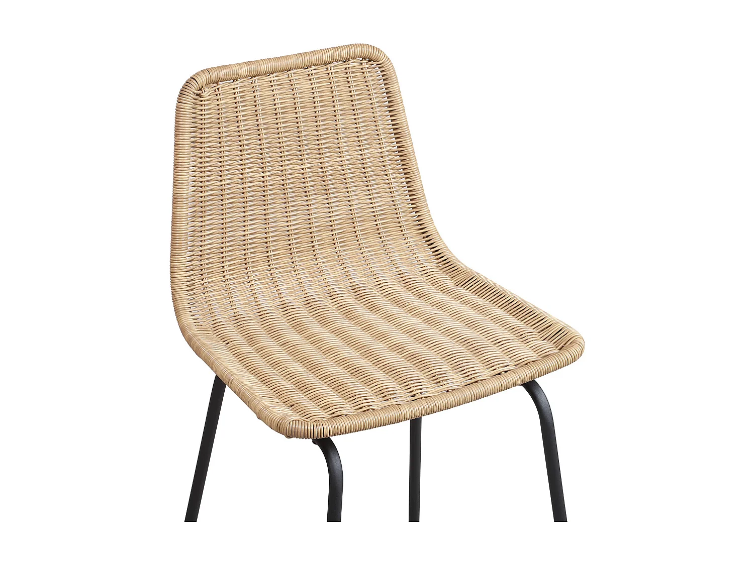 Conjunto taburetes de bar BALI de metal de 65 cm con asiento de ratán