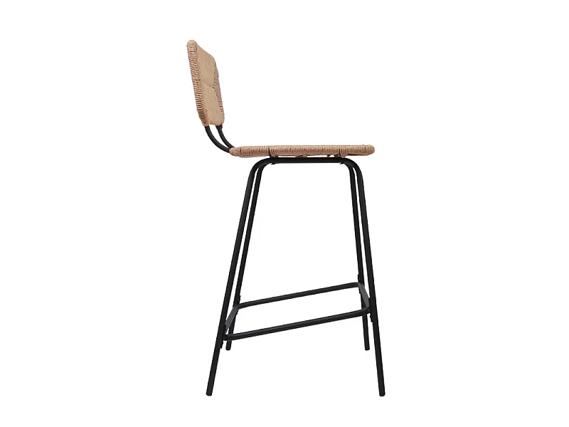 Conjunto de bancos altos de metal com assento de vime 65cm NEMA