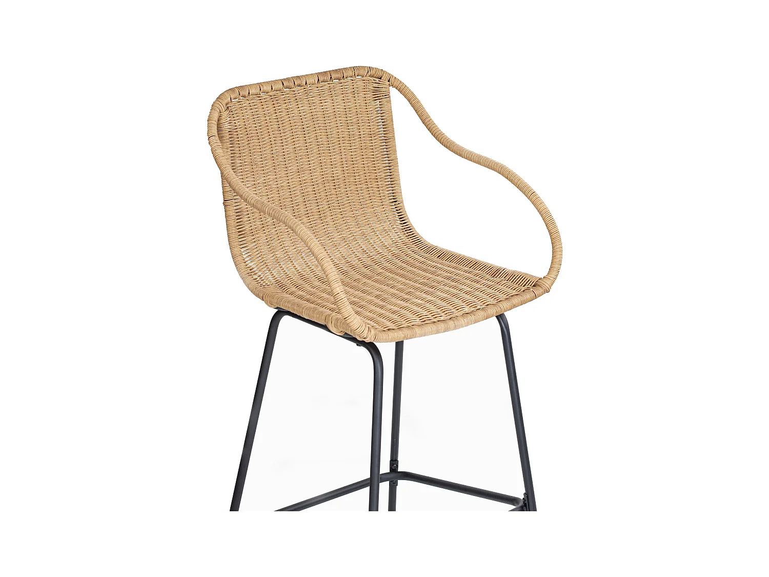 Set di sedie da bar e da isola in metallo con seduta in rattan 65 cm MOOREA