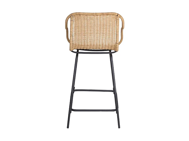 Set metalen eiland- en barstoelen met rotan zitting 65cm MOOREA