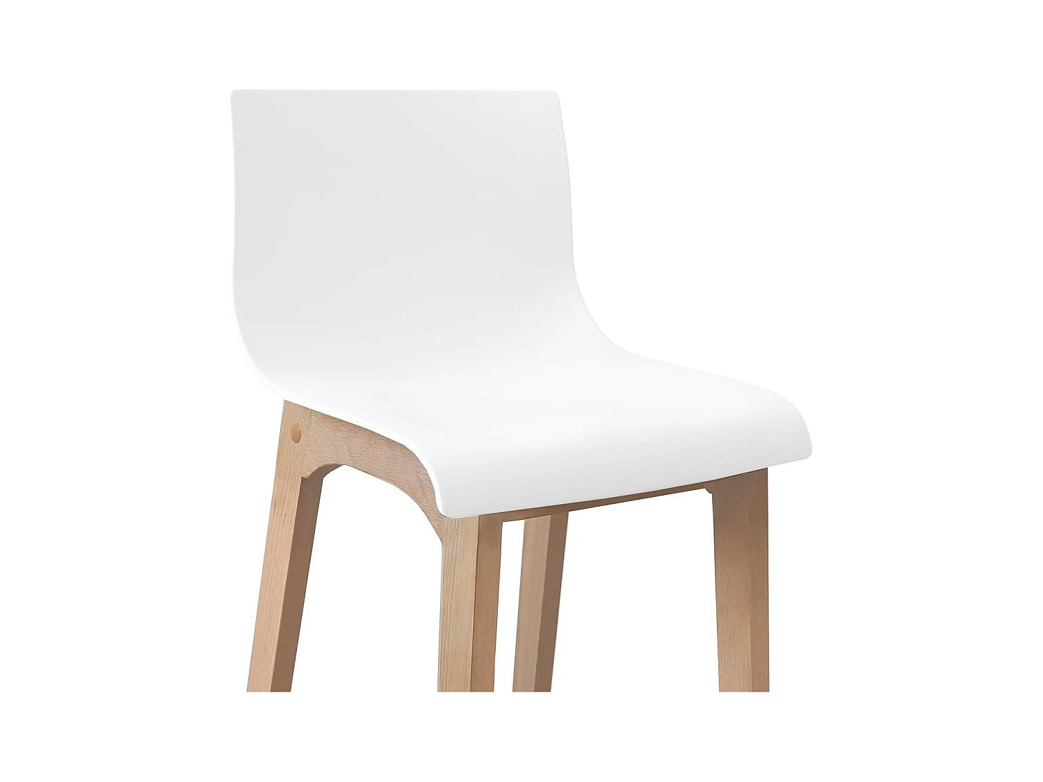 Set di sgabelli da bar TANNA in rovere da 75 cm con seduta in plastica bianca