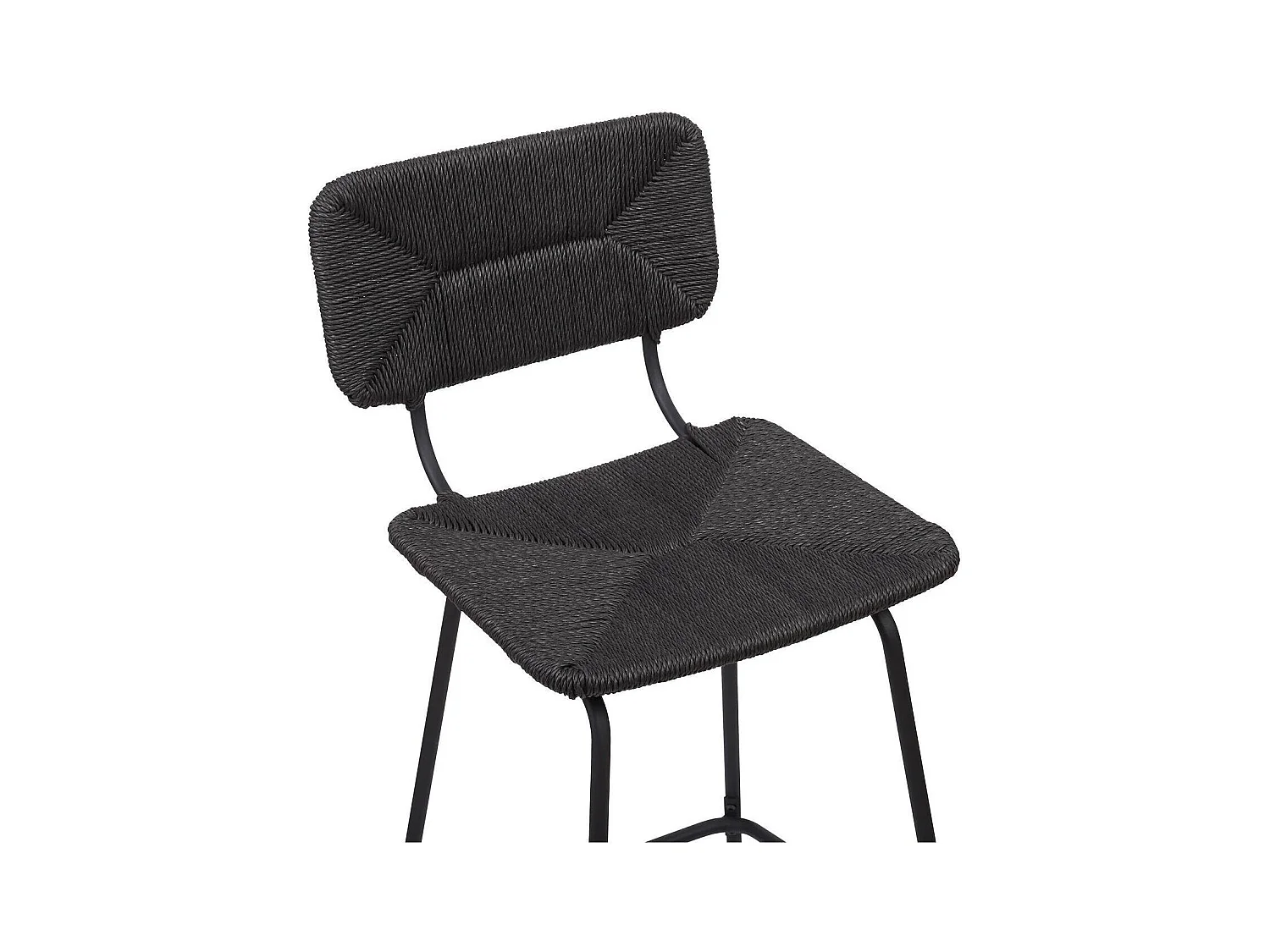 Set di sgabelli da bar e isola in metallo con seduta in rattan 65 cm NEMA