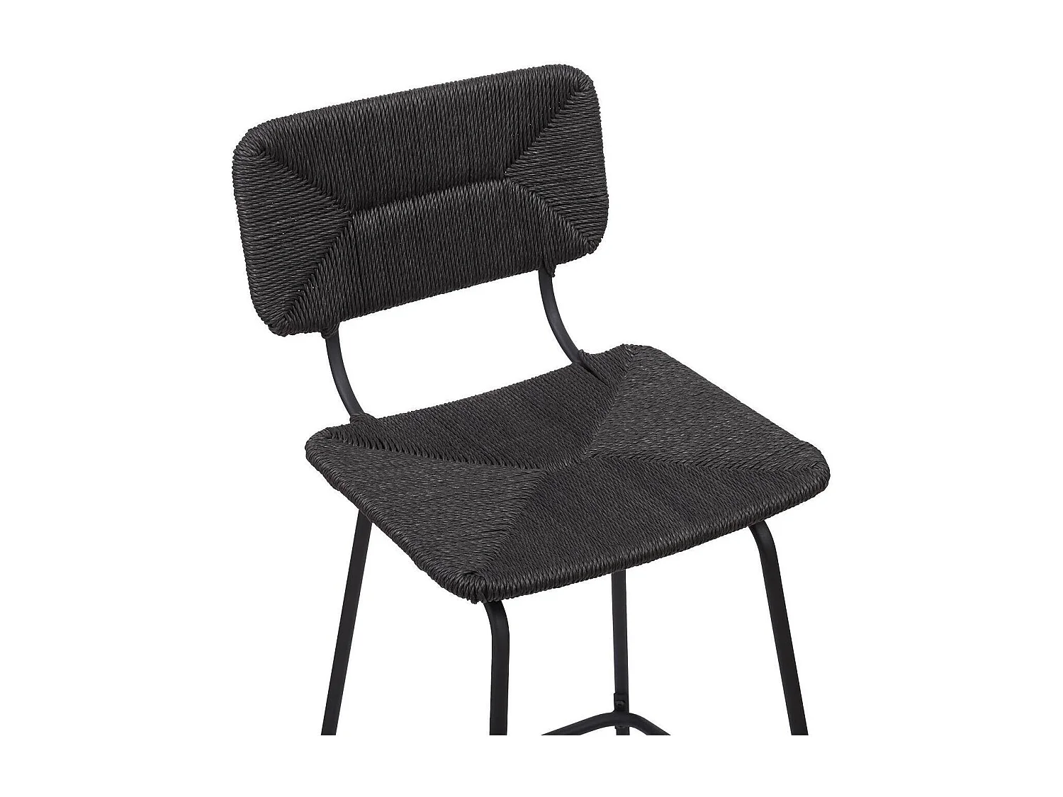 Set di sgabelli da bar e isola in metallo con seduta in rattan 65 cm NEMA