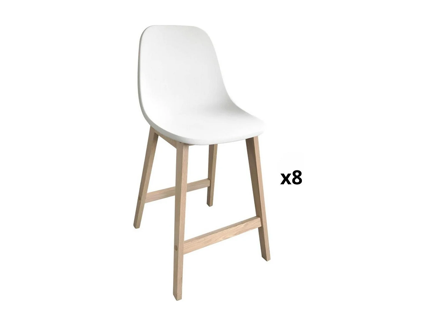 Set aus Insel- und Barstühlen aus Eiche mit 65 cm Kunststoffsitzfläche ELIOS