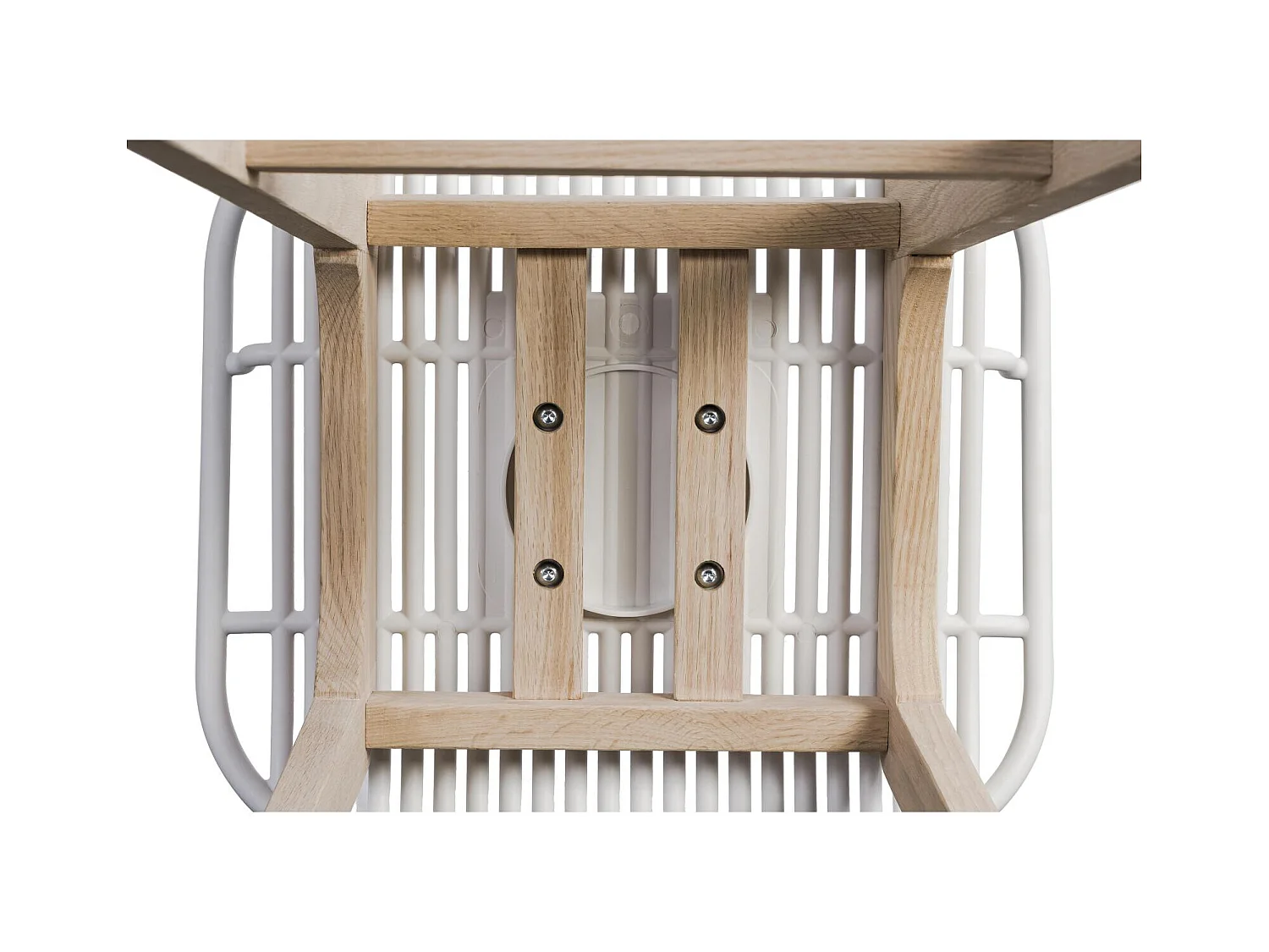 Set mit 65 cm großen Insel- und Barstühlen MALMO aus Eiche mit Kunststoffsitz