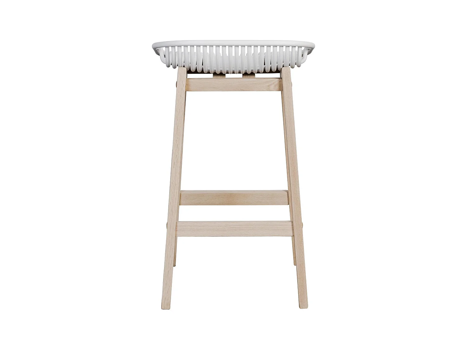 Set mit 65 cm großen Insel- und Barstühlen MALMO aus Eiche mit Kunststoffsitz