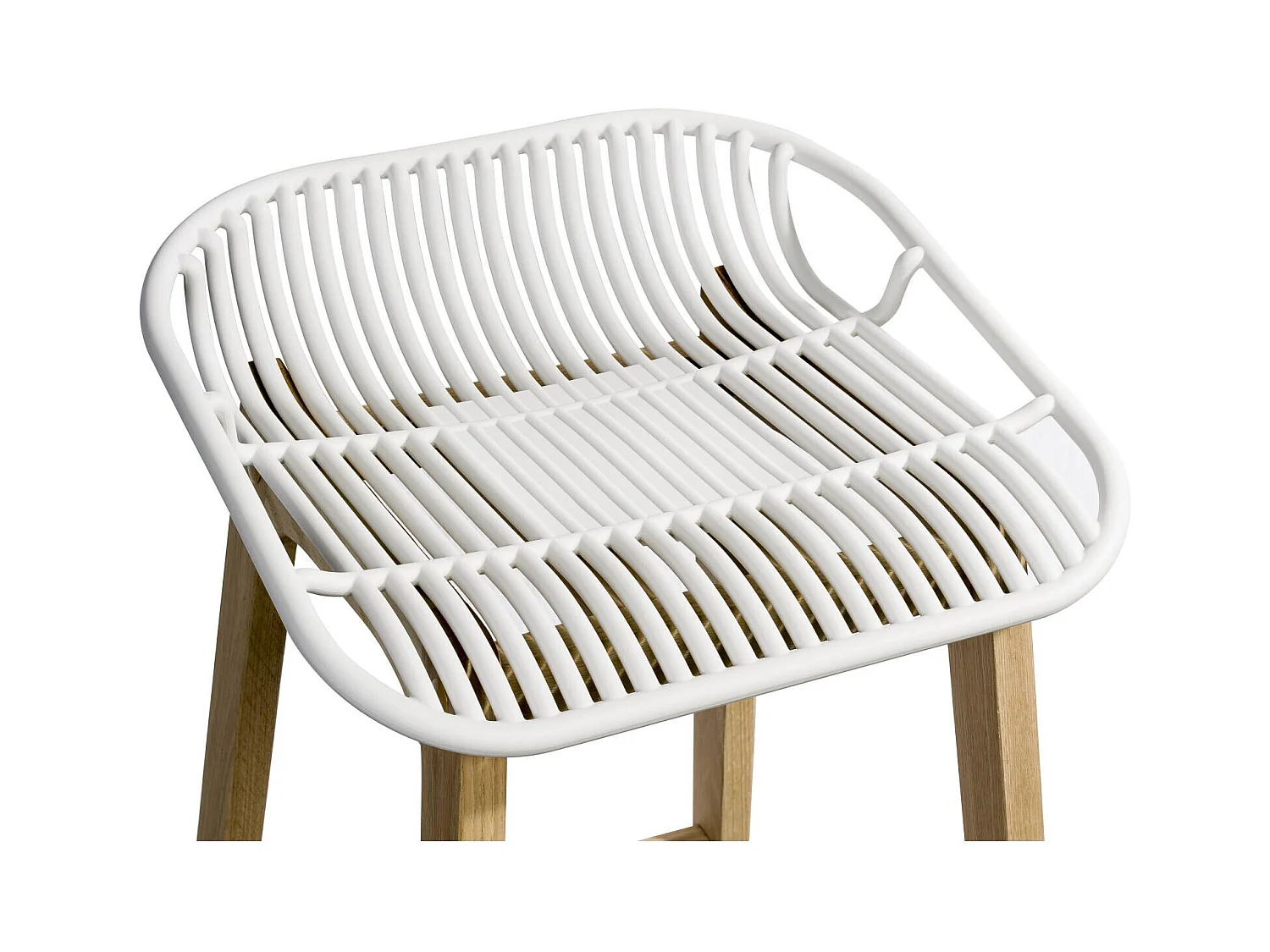 Set di sedie da bar e isola in rovere MALMO da 65 cm con seduta in plastica