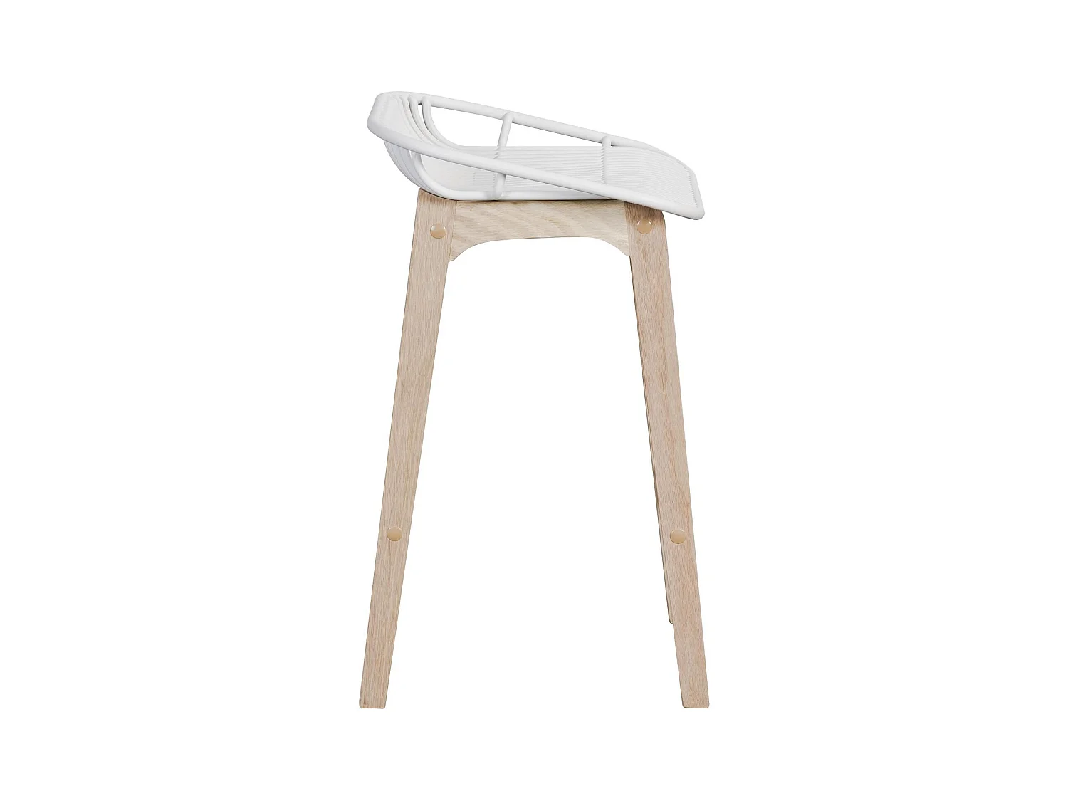 Set di sedie da bar e isola in rovere MALMO da 65 cm con seduta in plastica