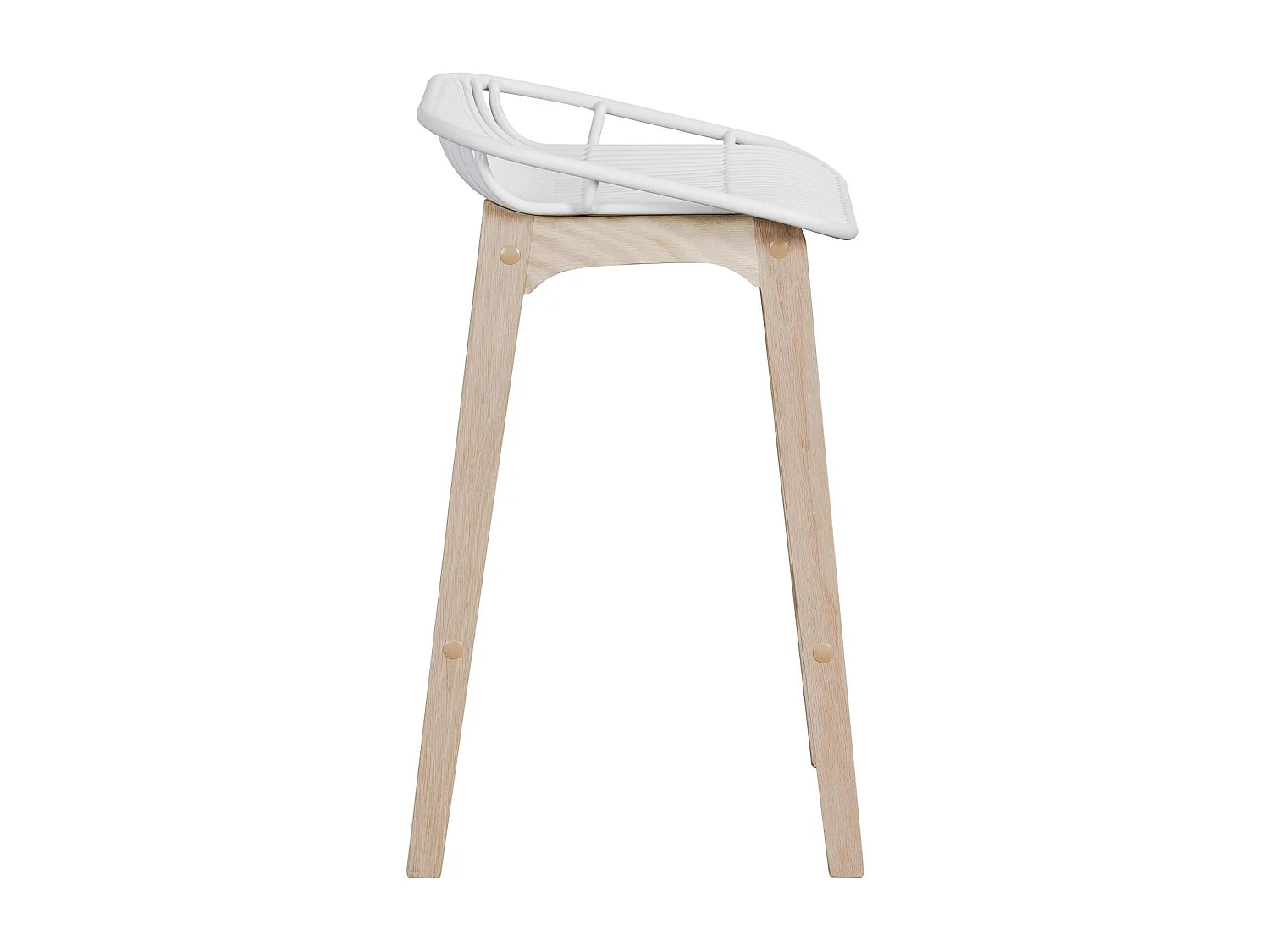 Conjunto de sillas de isla y bar MALMO de roble de 65 cm con asiento de plástico