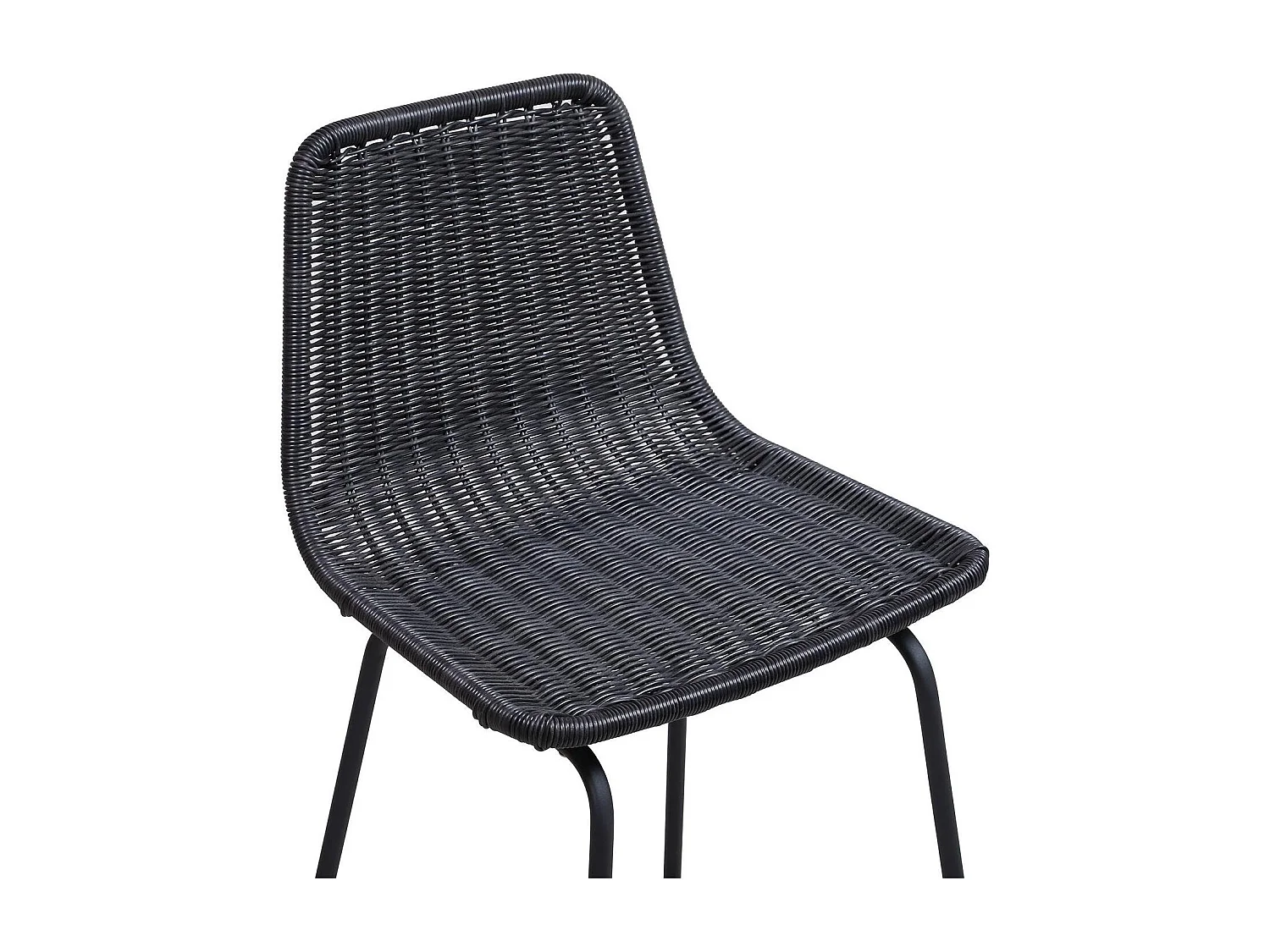 Conjunto taburetes de bar BALI de metal de 65 cm con asiento de ratán