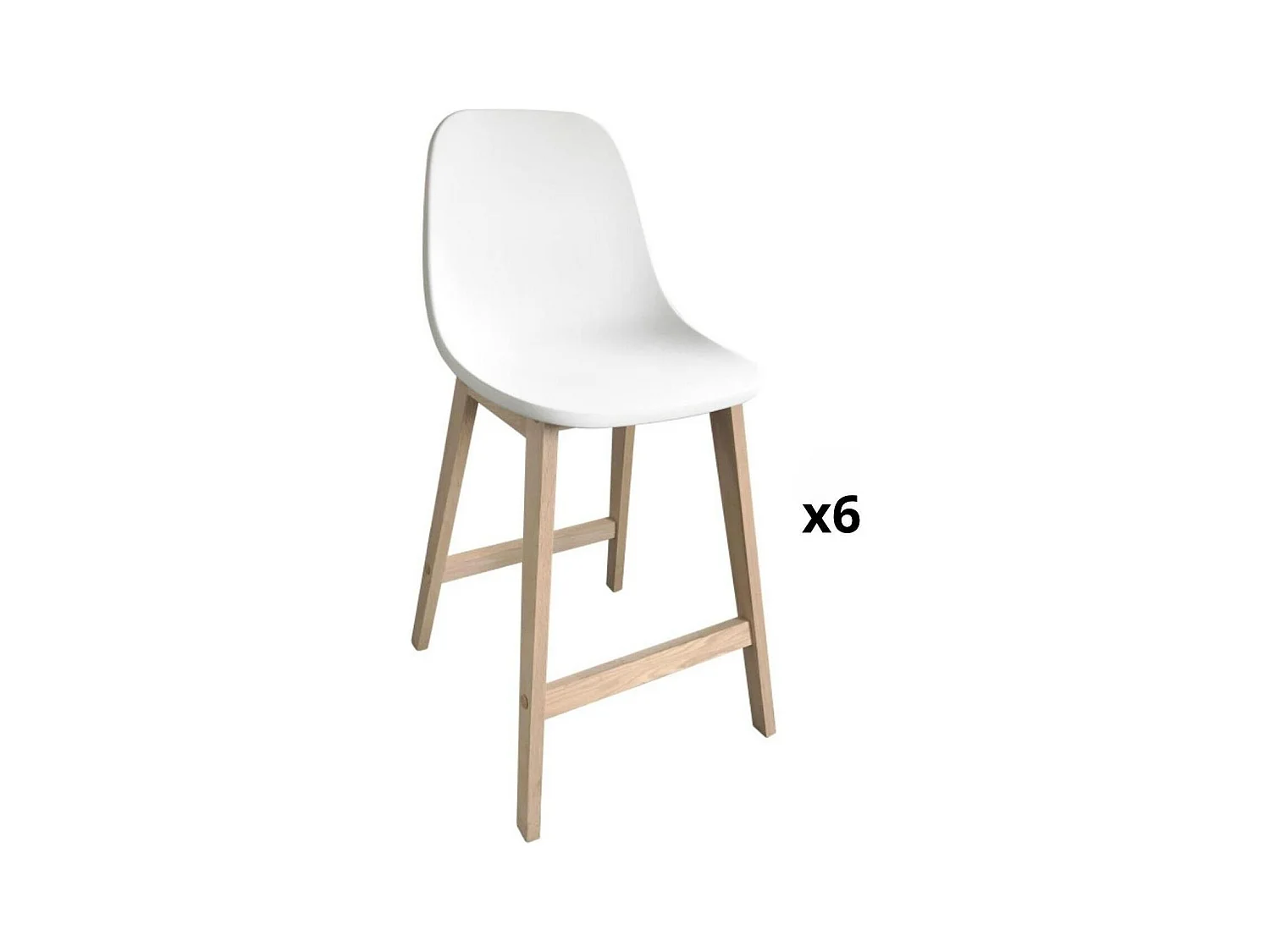 Set aus Insel- und Barstühlen aus Eiche mit 65 cm Kunststoffsitzfläche ELIOS