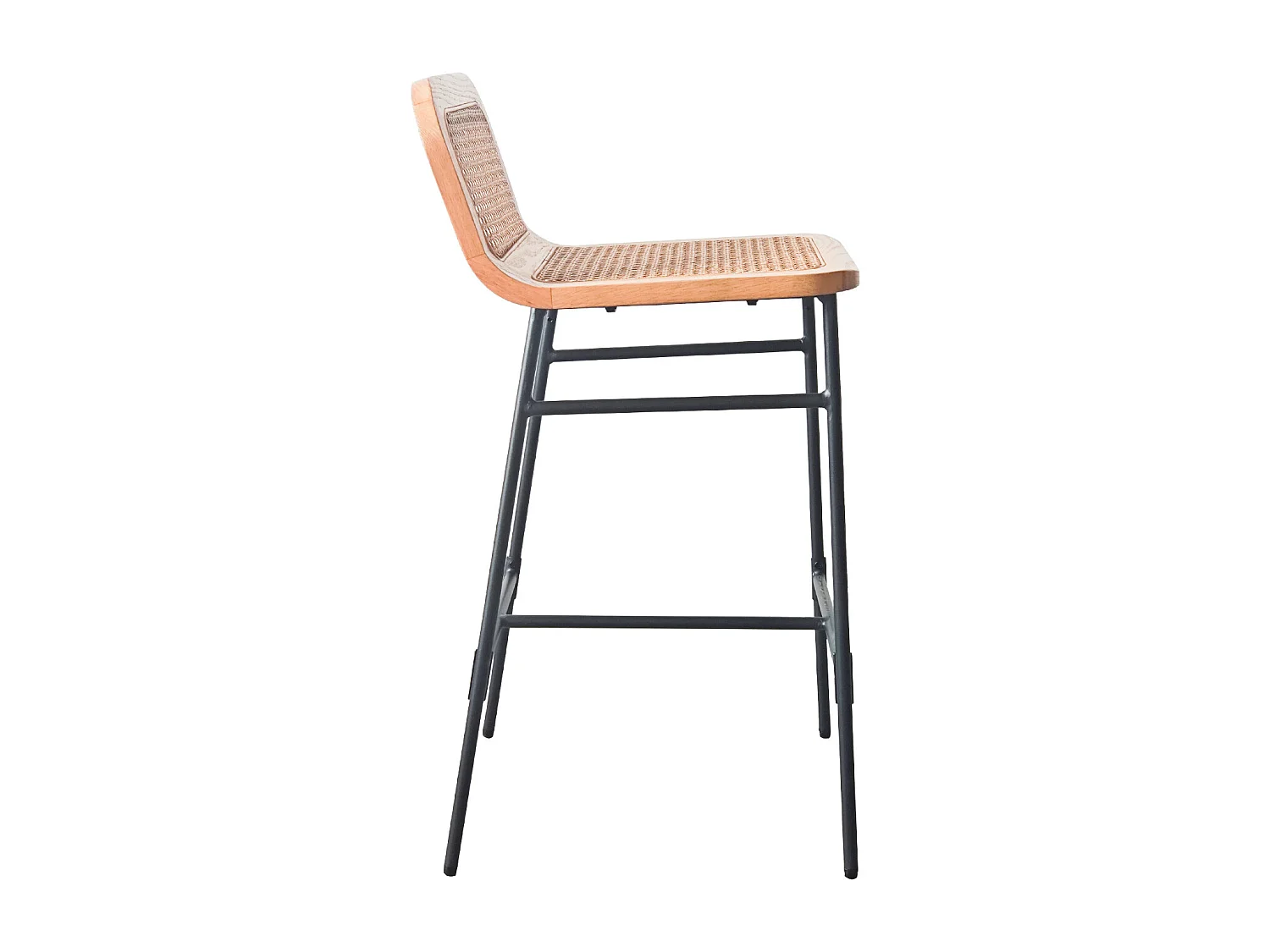 Set SANA metalen eiland- en barstoelen met 65 cm rieten zitting