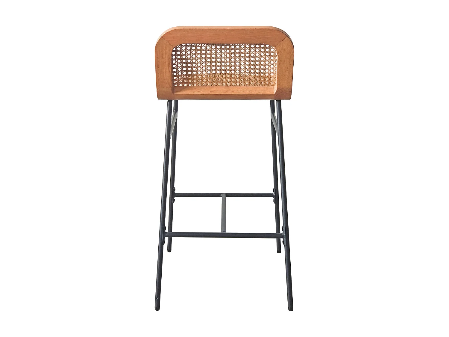 Set SANA metalen eiland- en barstoelen met 65 cm rieten zitting