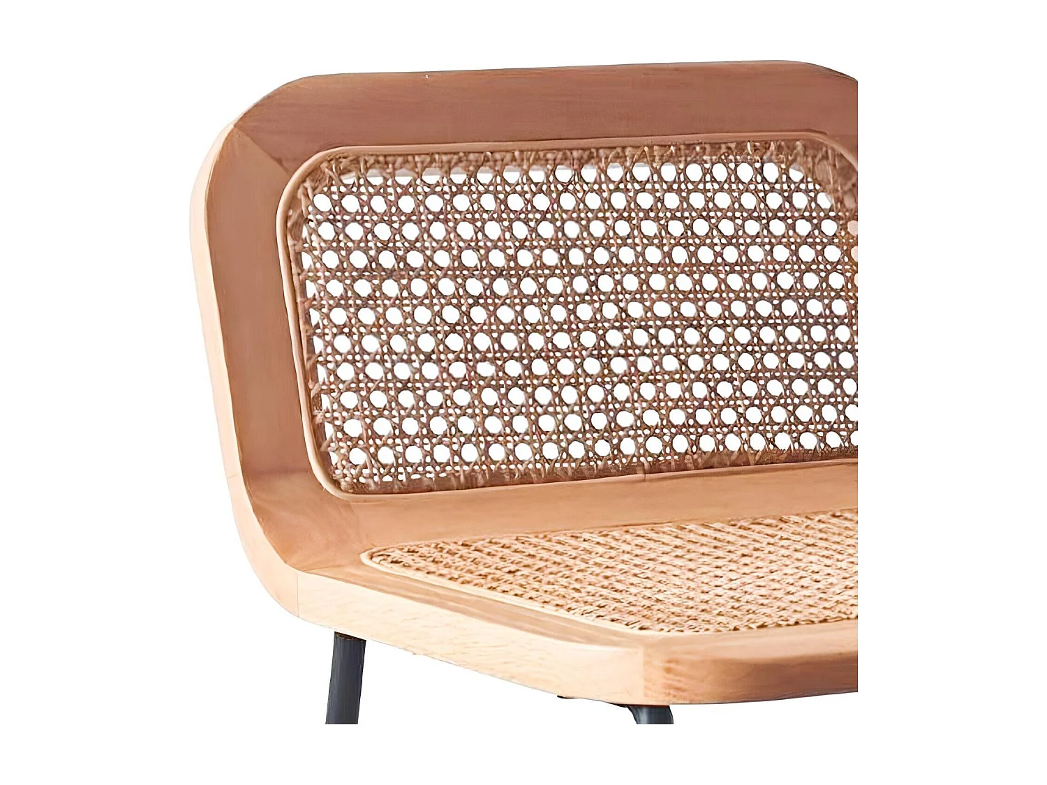 Conjunto de sillas de isla y bar de metal SANA con asiento de caña de 65 cm