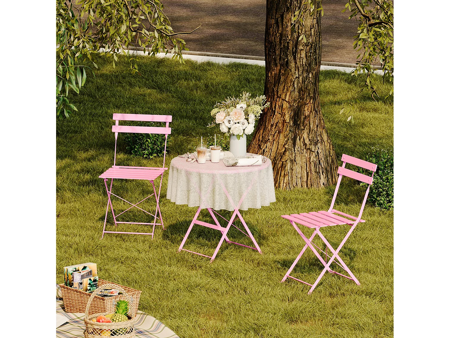 Lot de 3 Meubles de Jardin de Balcon,Bistrot Bar Salon de Jardin Exterieur 2 Personnes