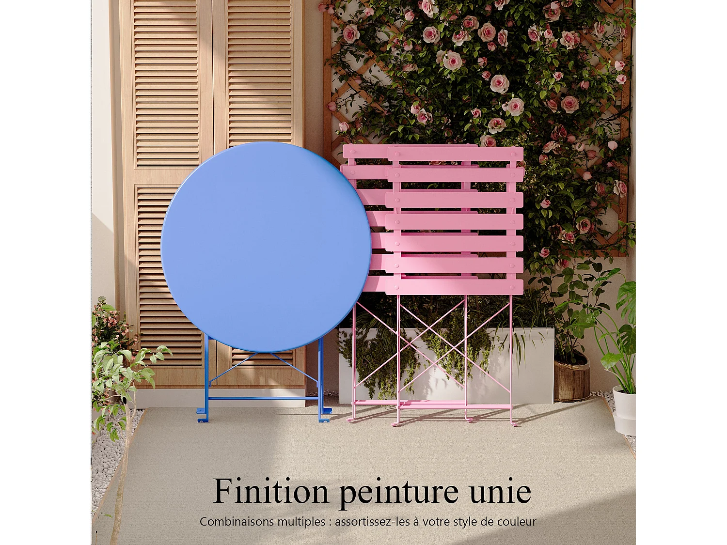 Set van 3 tuinmeubelen voor balkon, bistrobar, tuinsalon voor buiten, voor 2 personen