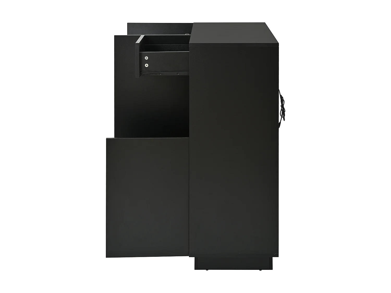 Schoenmeubel 105x39.5x100.5 cm - 1 lade en 3 deuren - met LED-verlichting - met verstelbare planken - Zwart en naturel