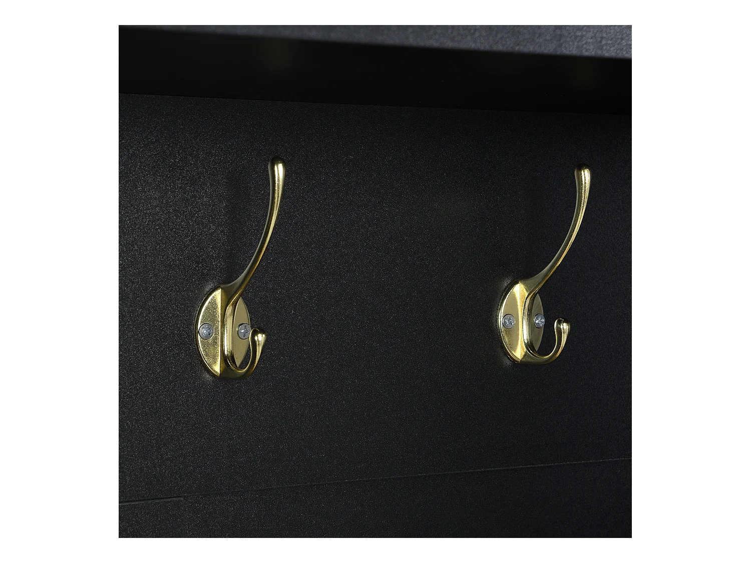 Ensemble vestiaire d'entrée 75x35x195 cm - avec meuble à chaussures et crochets - avec étagères - Noir