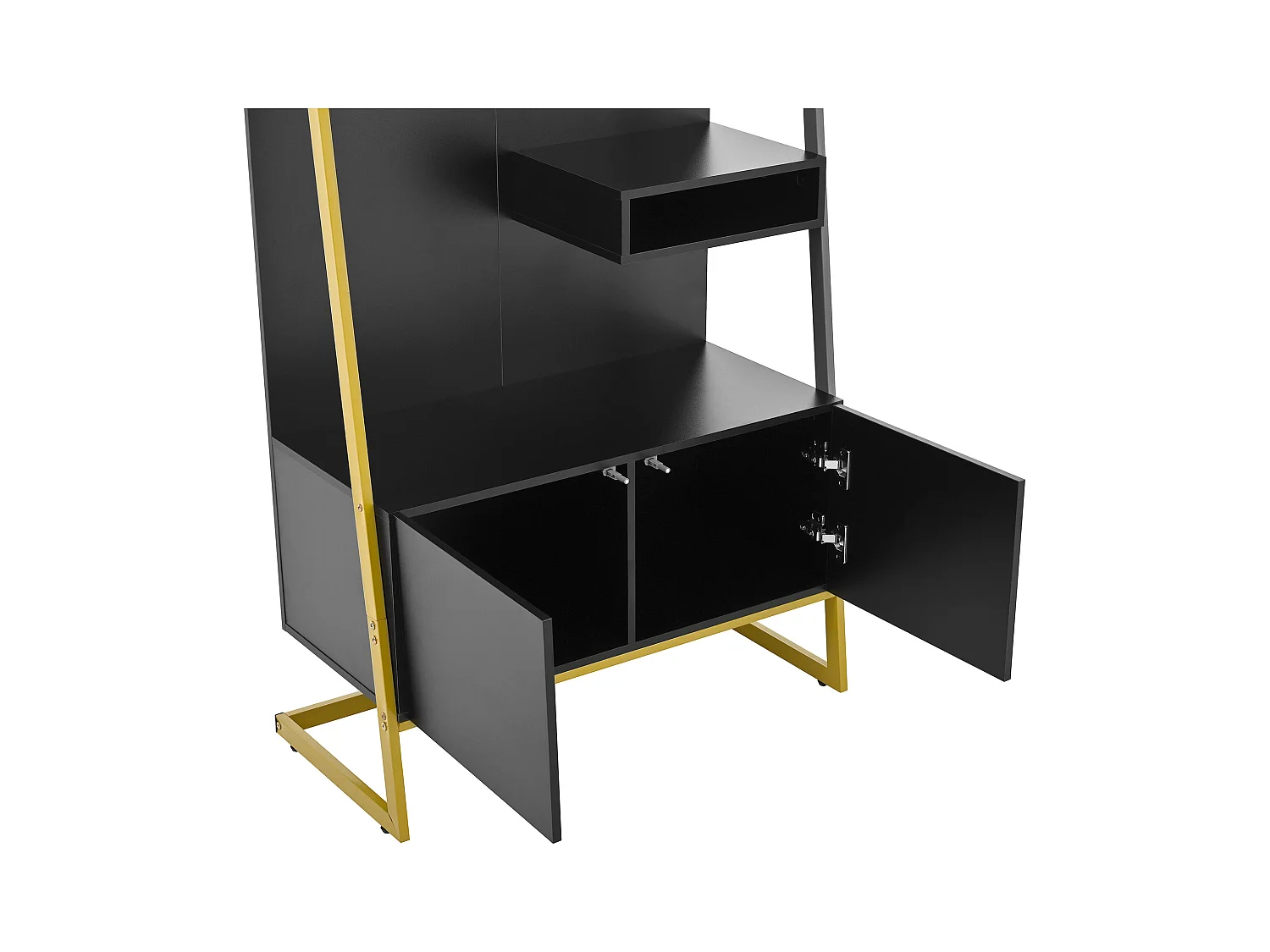 Ensemble vestiaire d'entrée 78x38,5x180,5cm - avec miroir et crochets - Meuble à chaussures - avec étagères - Noir