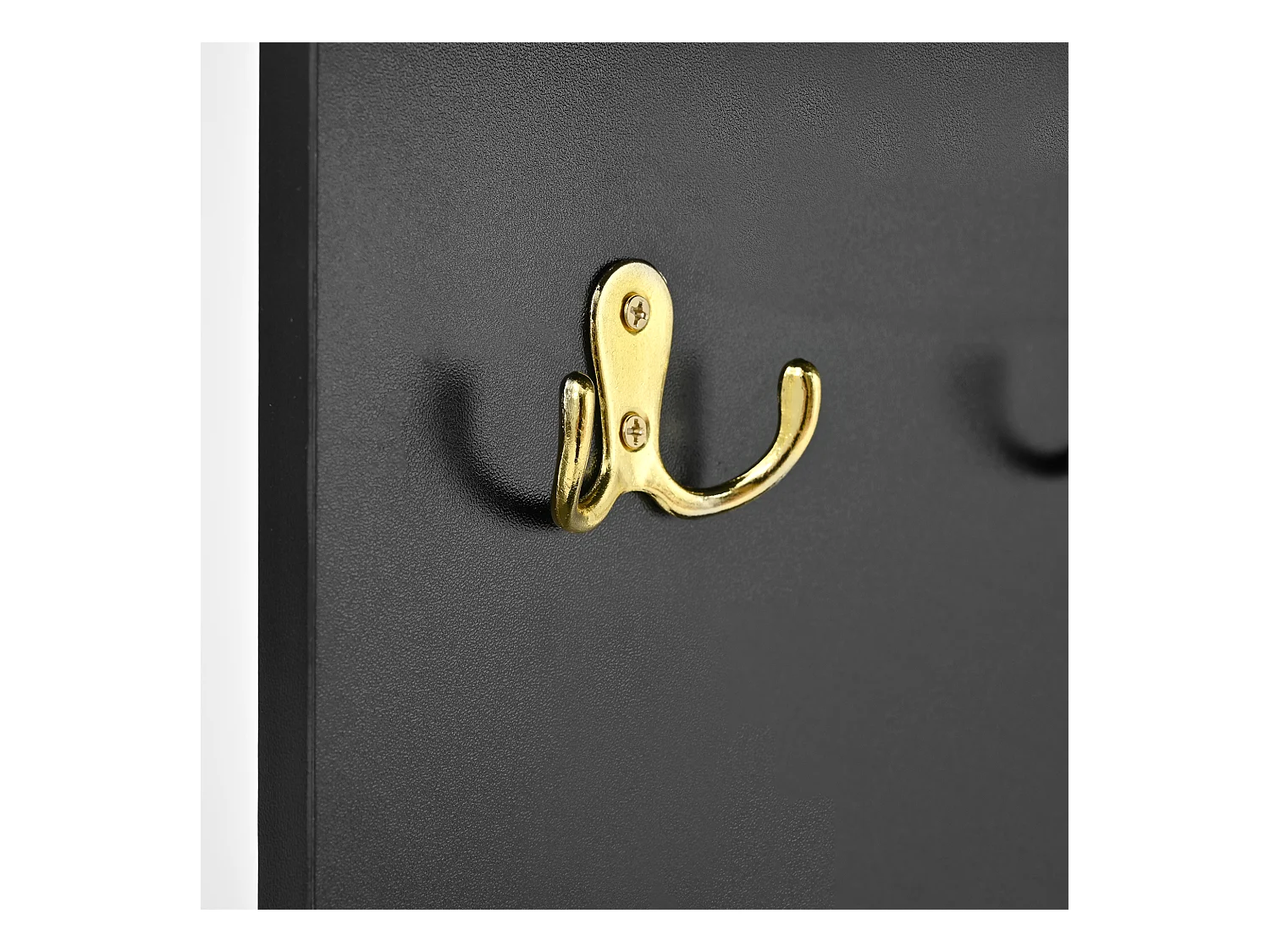 Ensemble vestiaire d'entrée 78x38,5x180,5cm - avec miroir et crochets - Meuble à chaussures - avec étagères - Noir