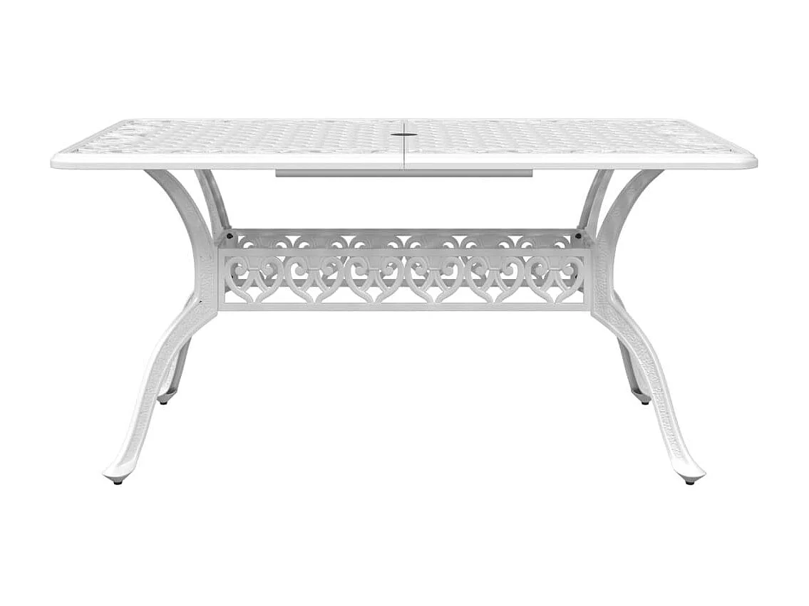 Alesra  Table de jardin blanc 150x90x72 cm aluminium coulé