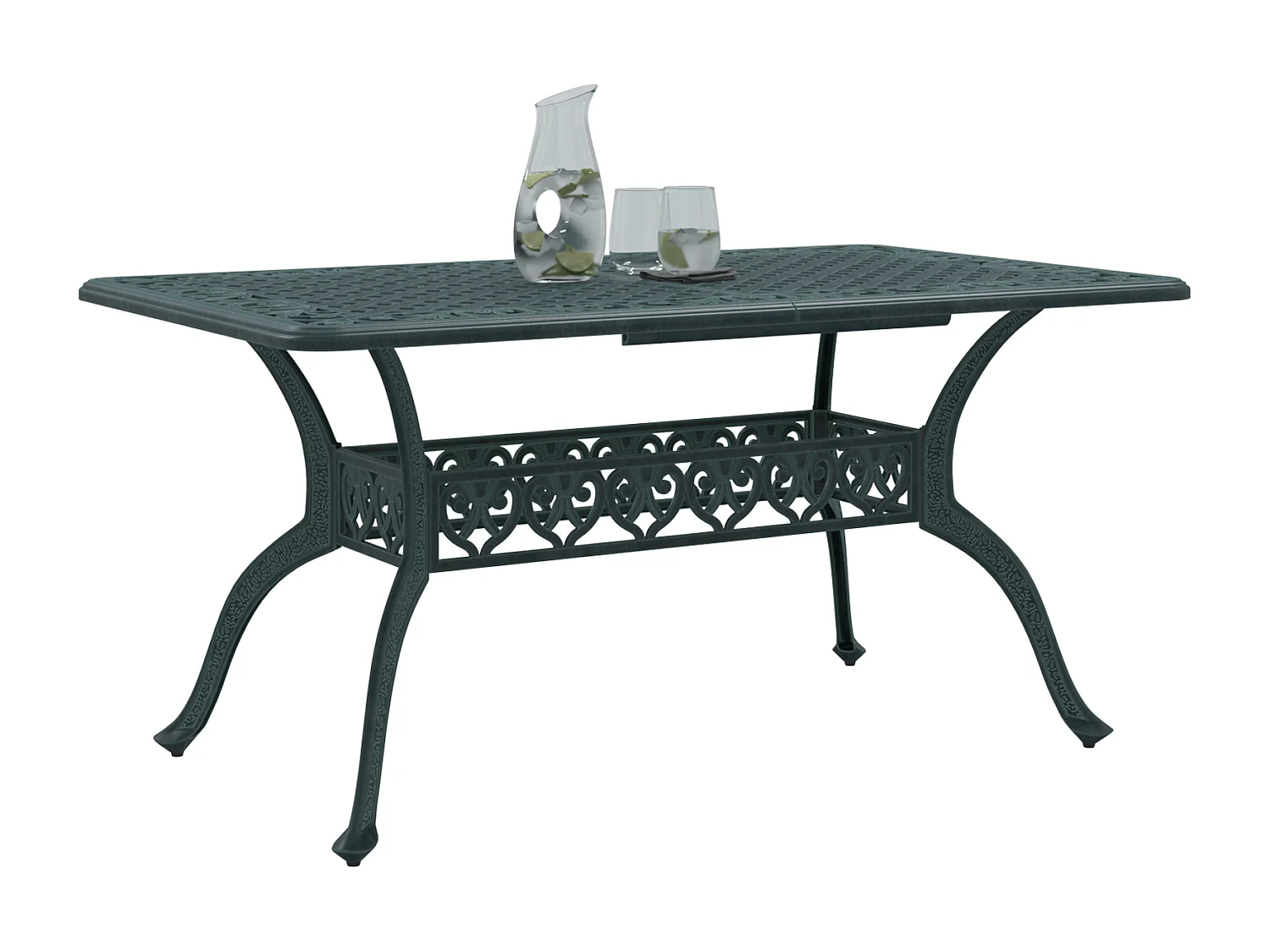 Alesra  Table de Jardin Vert 150 x 90 x 72 cm Aluminium