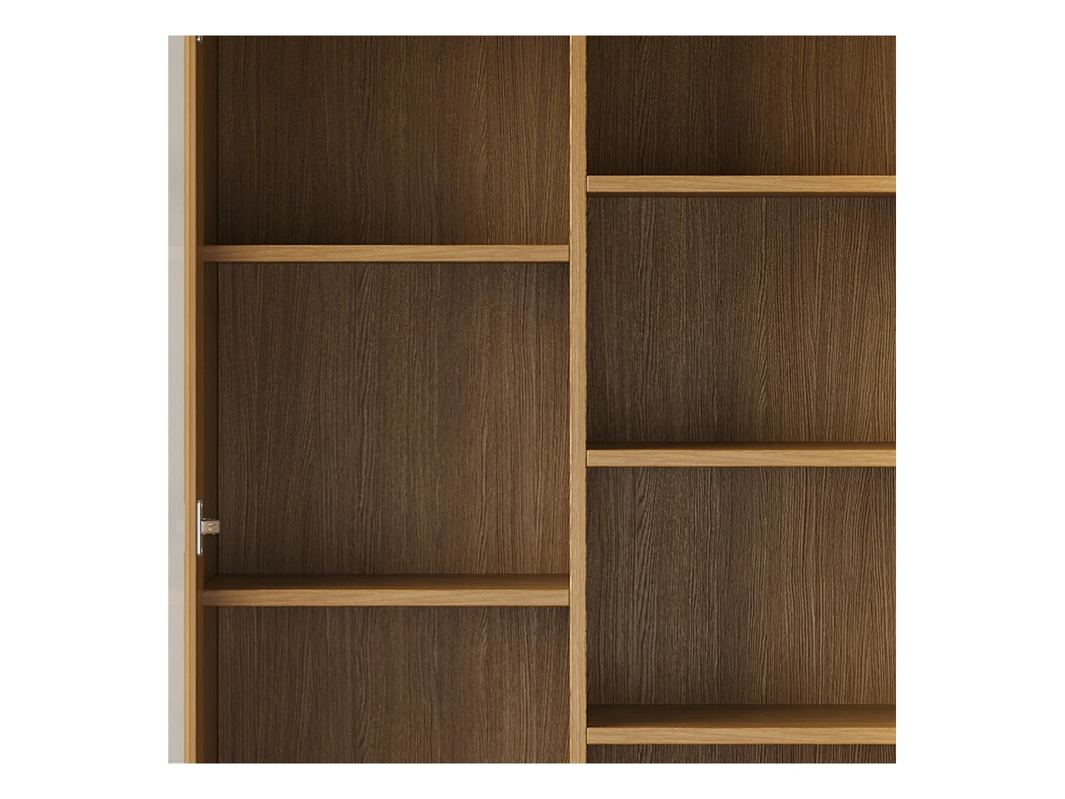 Vitrine 80x40x160cm - 2 tiroirs et 2 portes - portes en verre trempé - étagères multicouches - naturel