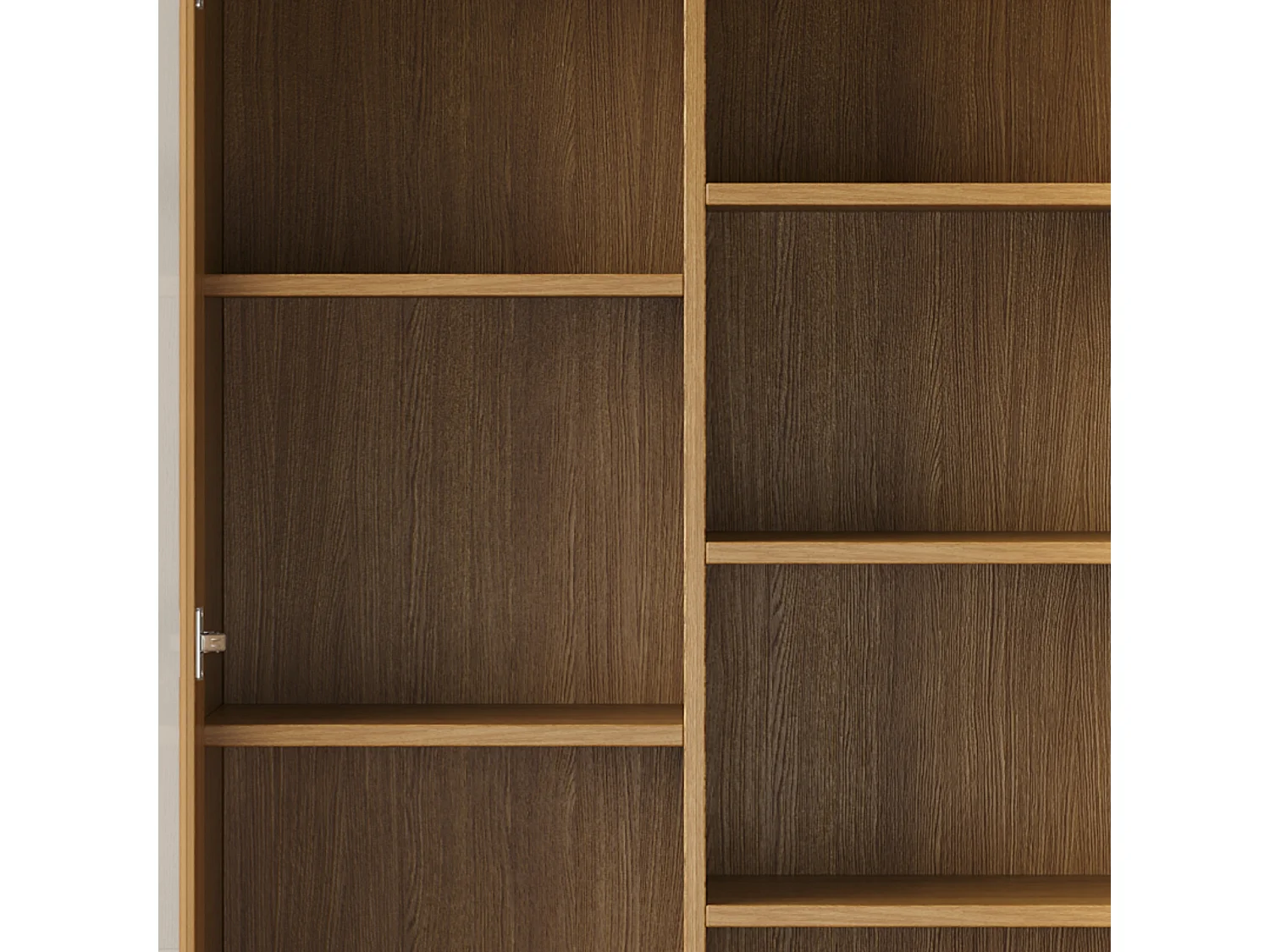 Vitrine 80x40x160cm - 2 tiroirs et 2 portes - portes en verre trempé - étagères multicouches - naturel