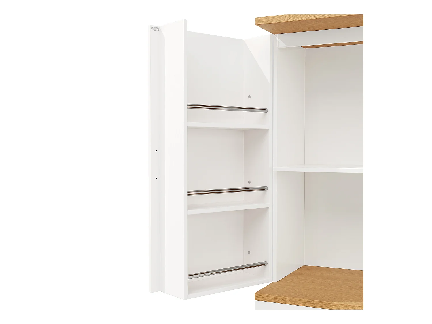 Buffet de cuisine moderne 80x40x180cm - 4 portes + 1 tiroir - meuble haut - MDF - Blanc