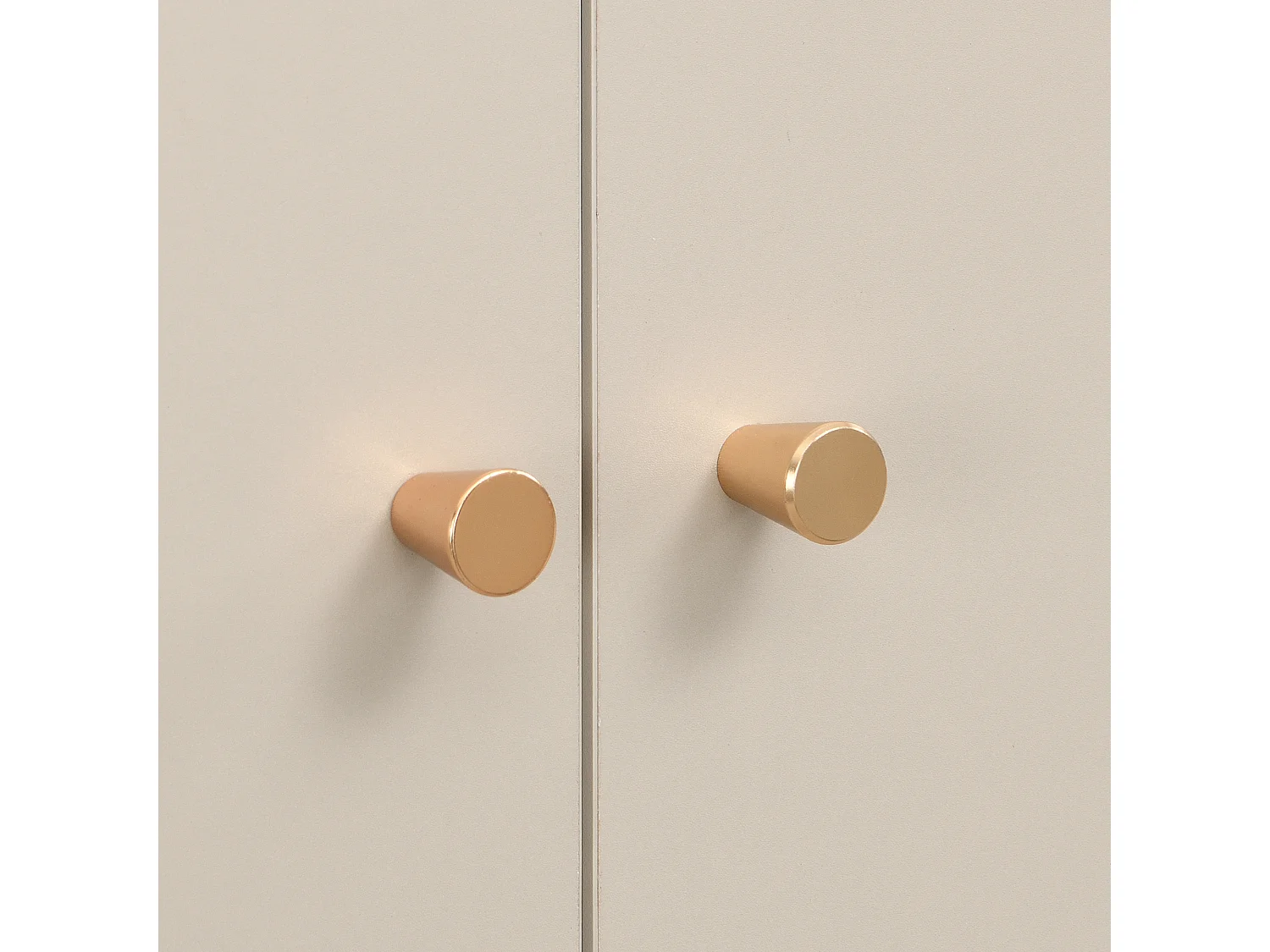 Ensemble vestiaire d'entrée 110x38x186 cm - 3 portes et 2 tiroirs - Avec penderie - Étagères ouvertes - Beige et gris