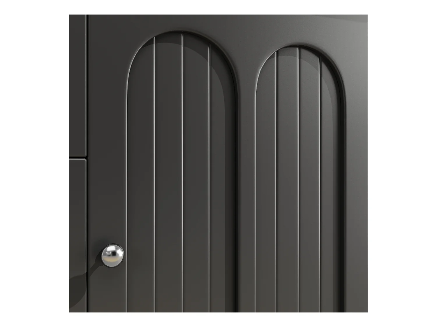 Buffet de cuisine 120x40x180cm - 4 portes + 3 tiroirs - meuble haut - avec éclairage LED - Style moderne - Noir