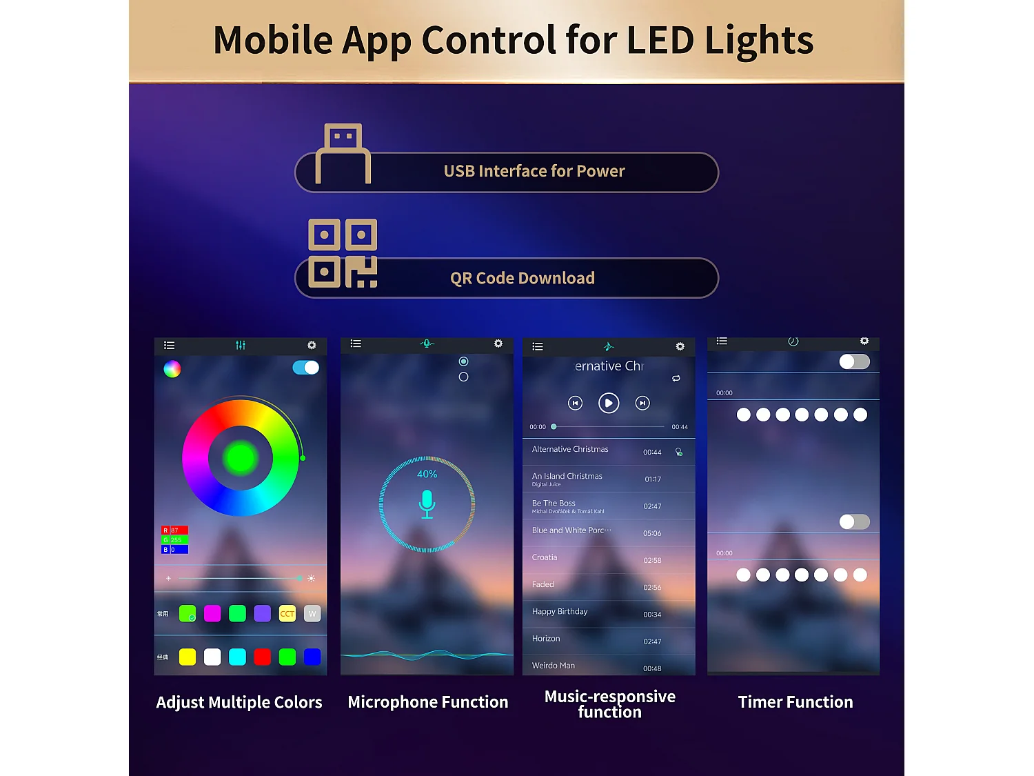Buffet kuchenny 120x40x180 cm - 4 drzwi + 3 szuflady - wysoki mebel - z oświetleniem LED - Styl nowoczesny - Czarny
