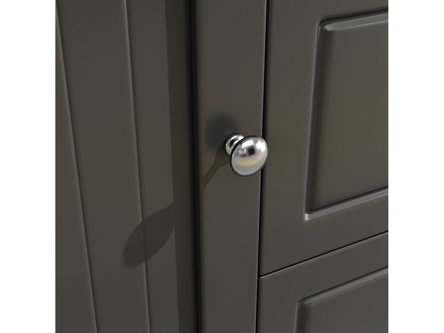 Buffet kuchenny 120x40x180 cm - 4 drzwi + 3 szuflady - wysoki mebel - z oświetleniem LED - Styl nowoczesny - Czarny