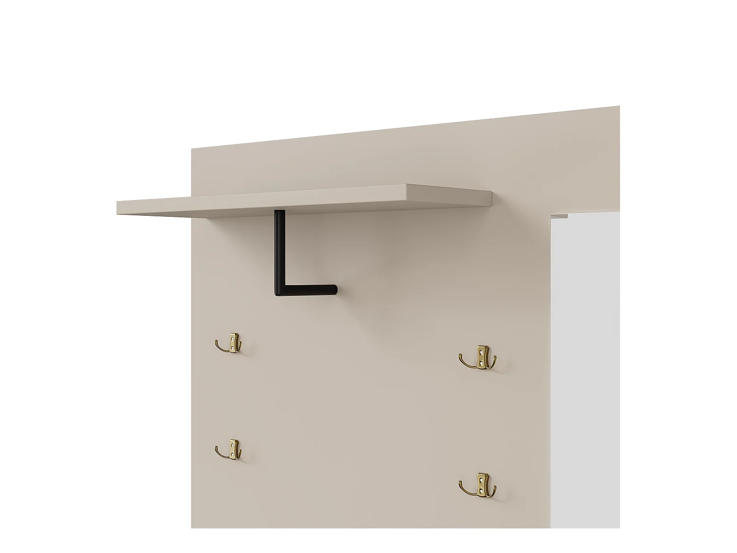 Ensemble vestiaire d'entrée 110x37x185,5 cm - avec miroir et crochets - Meuble à chaussures et banc à chaussures - Beige