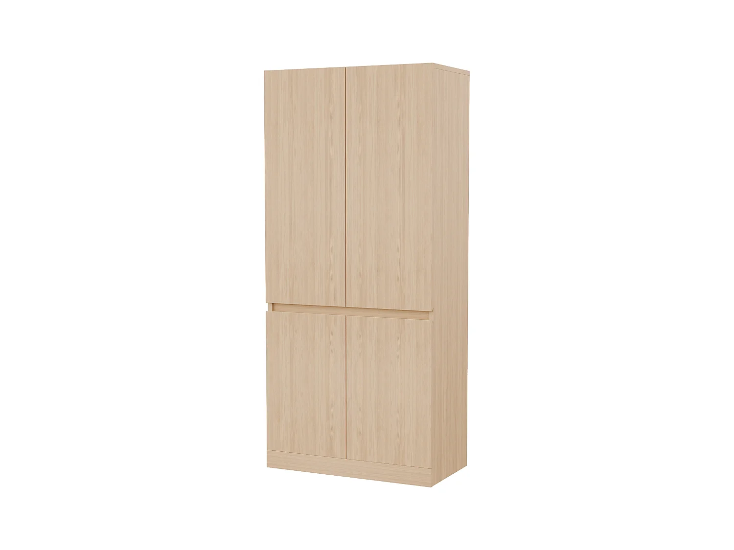 Armoire 70x40x170 cm - 4 portes - avec tige de séchage de vêtements - Naturel