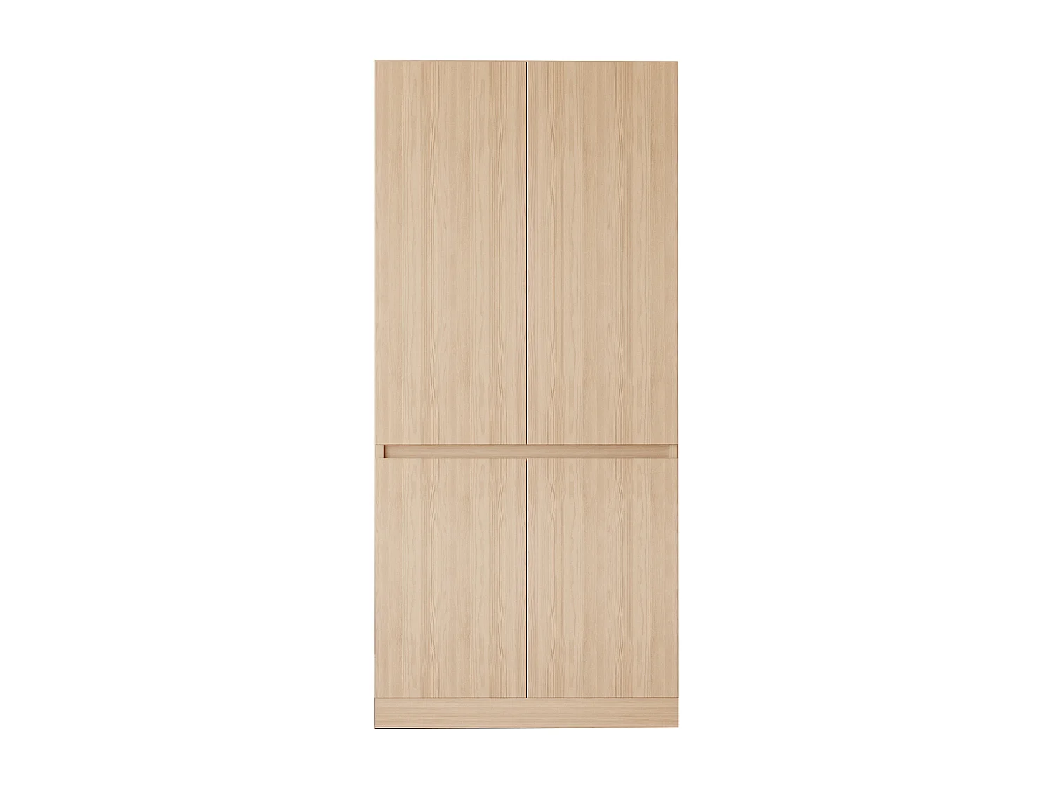 Kleiderschrank 70x40x170 cm - 4 Türen - mit Kleiderstange - Natur