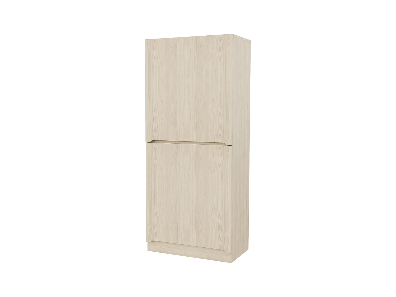 Armoire 70x40x170 cm - avec 4 portes - avec compartiments de rangement - Naturel