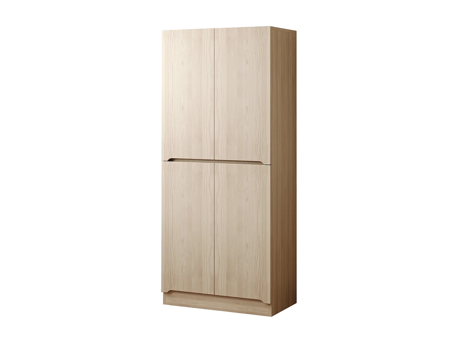 Kleiderschrank 70x40x170 cm - mit 4 Türen - mit Staufächern - Natur