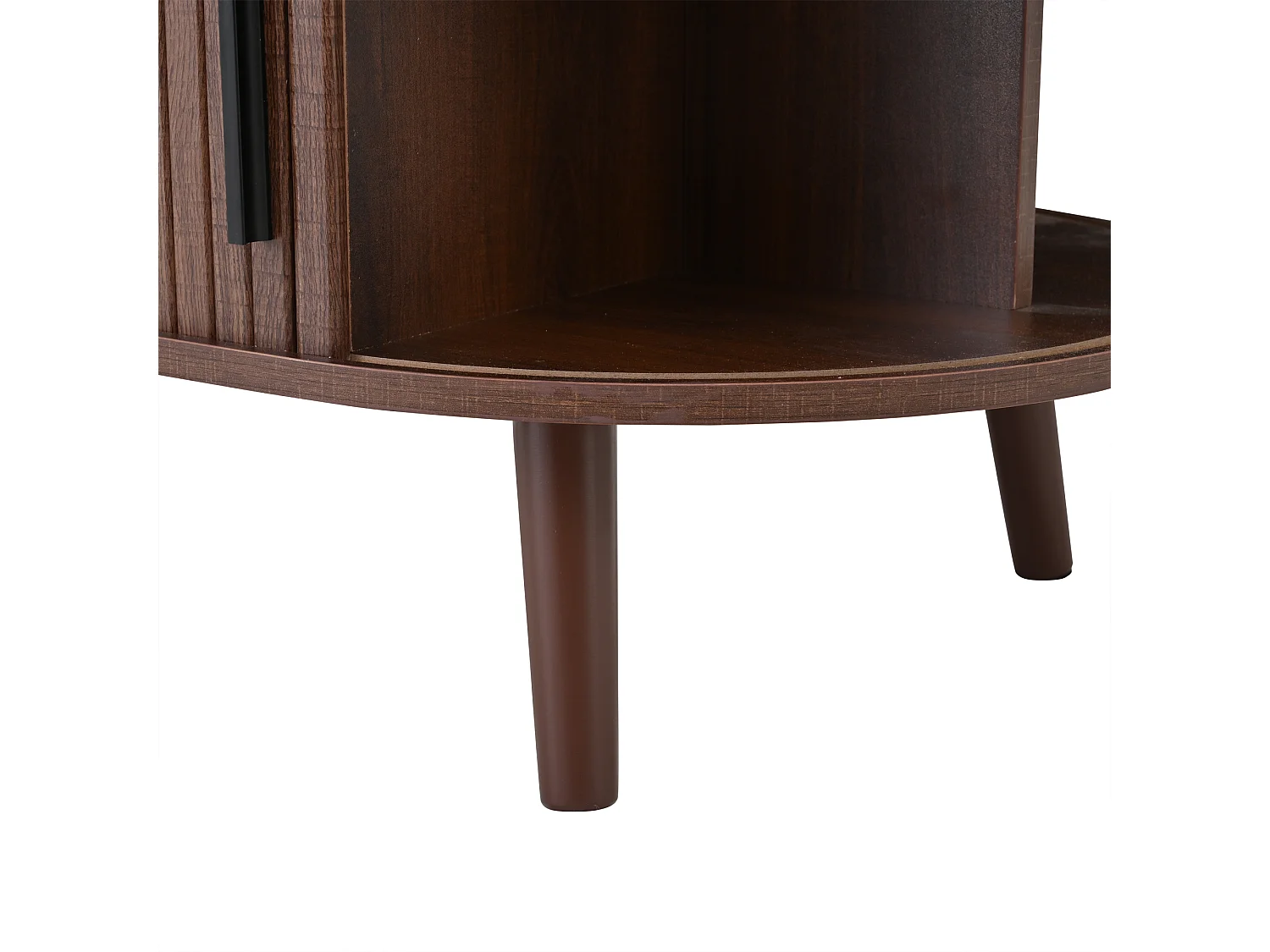 Höhenverstellbarer Beistelltisch 120x50x39,5 cm - 2 Türen - Versteckte Stauräume - Füße aus Massivholz - Braun