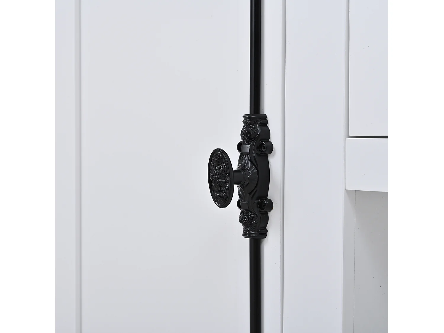 Buffet 130x35x70cm - 2 portes et 1 tiroir - avec casier à vin - Espace de rangement semi-ouvert - design rétro- Blanc