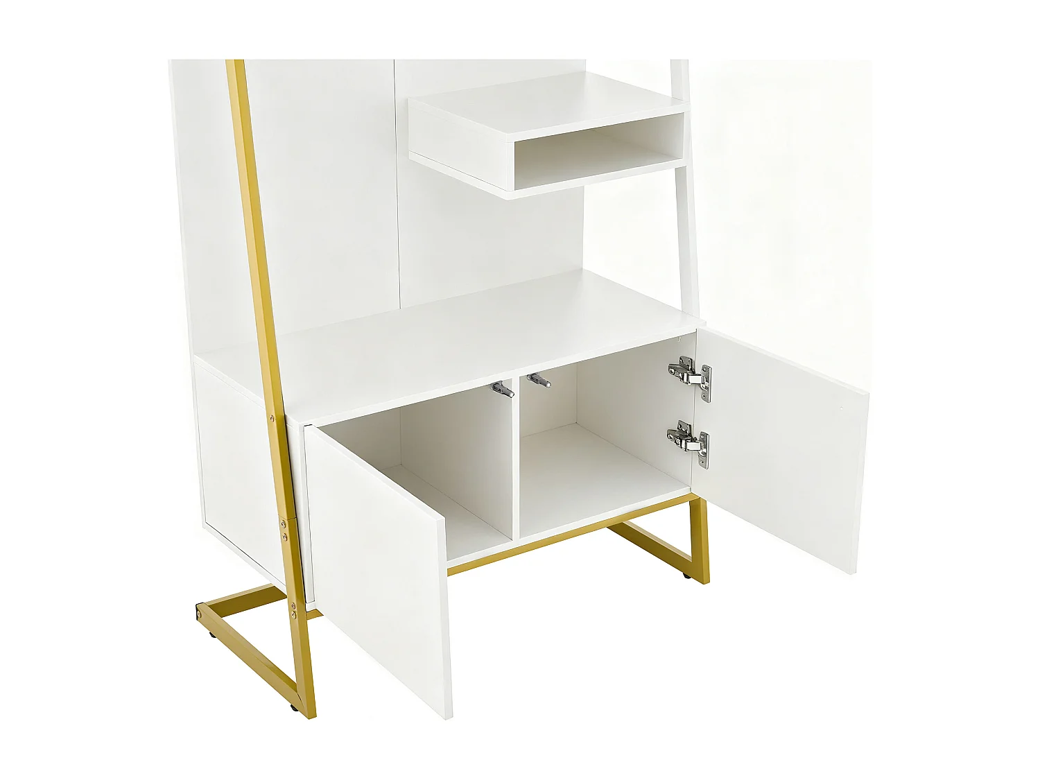 Ensemble vestiaire d'entrée 78x38,5x180,5cm - avec miroir et crochets - Meuble à chaussures - avec étagères - Blanc